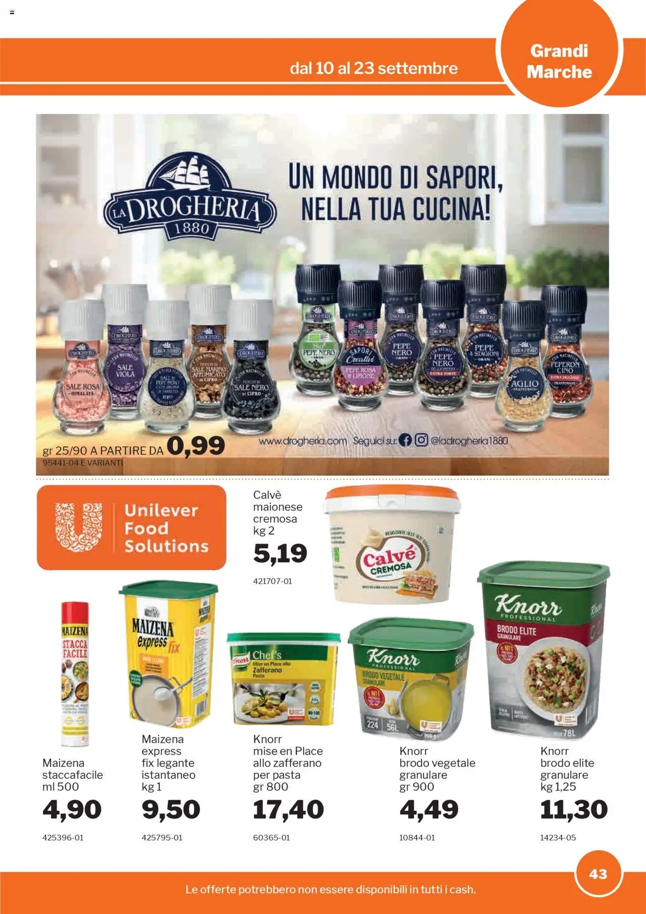 Volantino Sogegross del 10.09.2025 | Pagina: 43 | Prodotti: Sale, Pepe, Aglio, Pasta