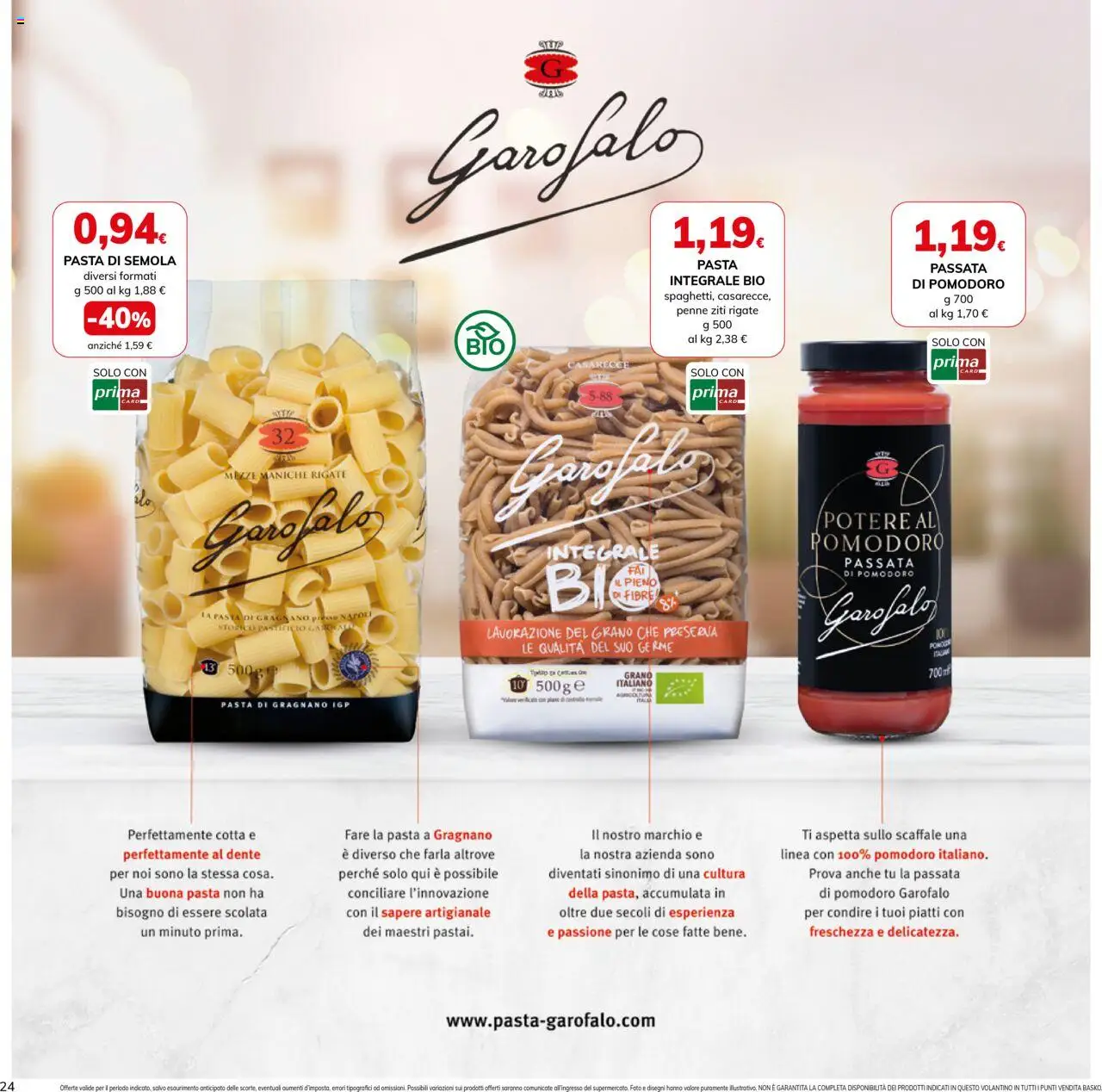 Volantino Basko del 12.08.2025 | Pagina: 24 | Prodotti: Pomodoro, Pasta, Scaffale, Penne