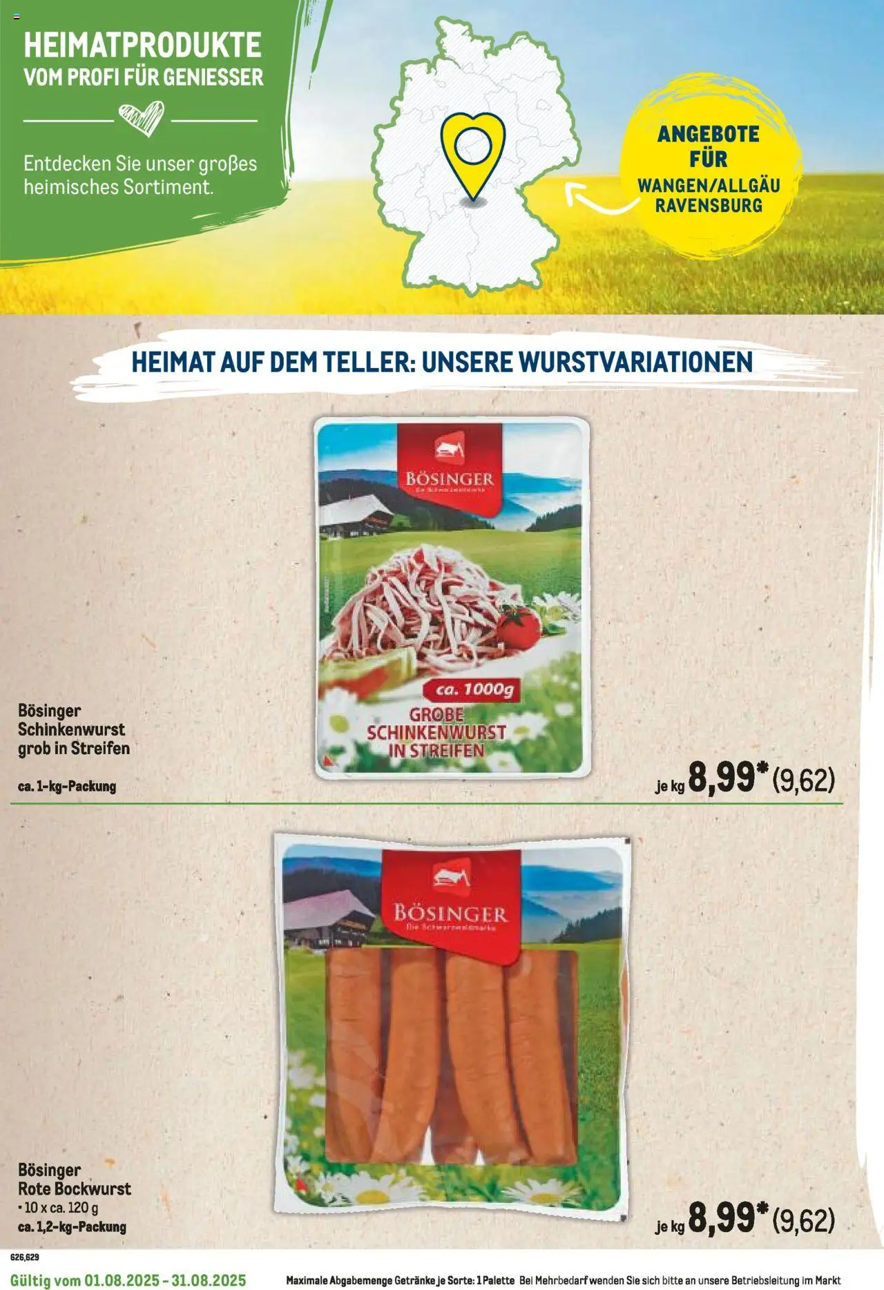 Metro Regionaler Flyer - gültig ab dem 01.08.2025 | Seite: 104 | Produkte: Bockwurst