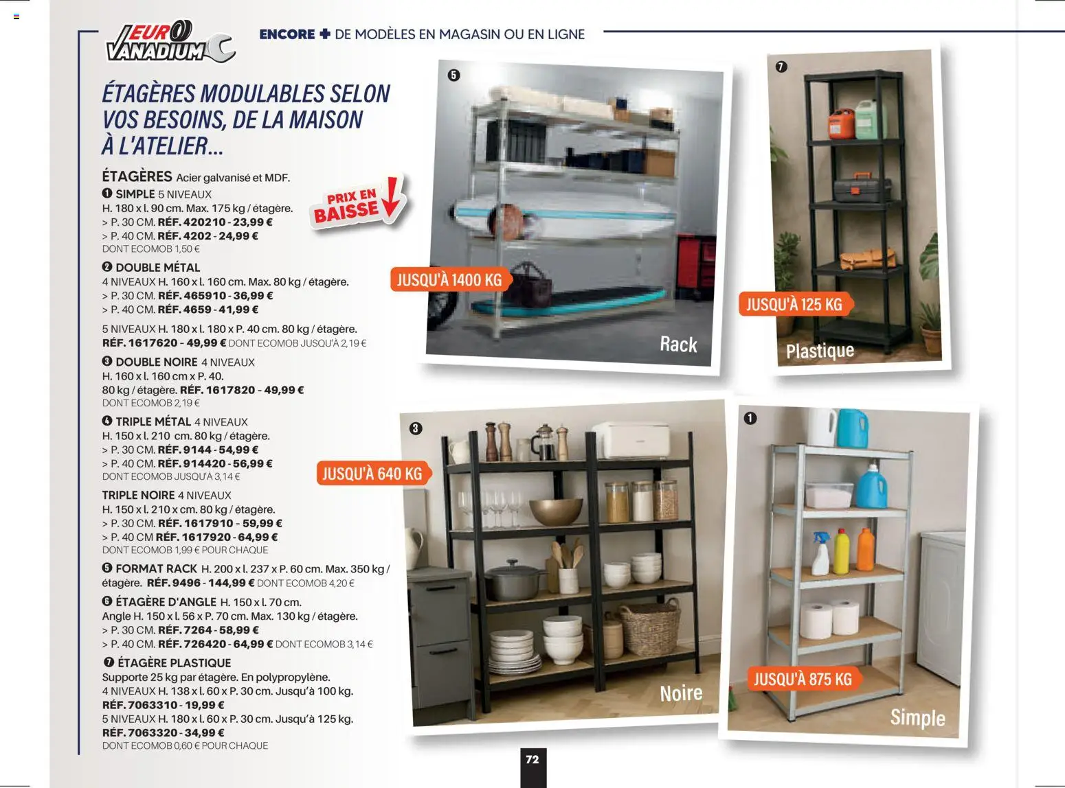 {H1} | Page: 72 | Produits: Étagère
