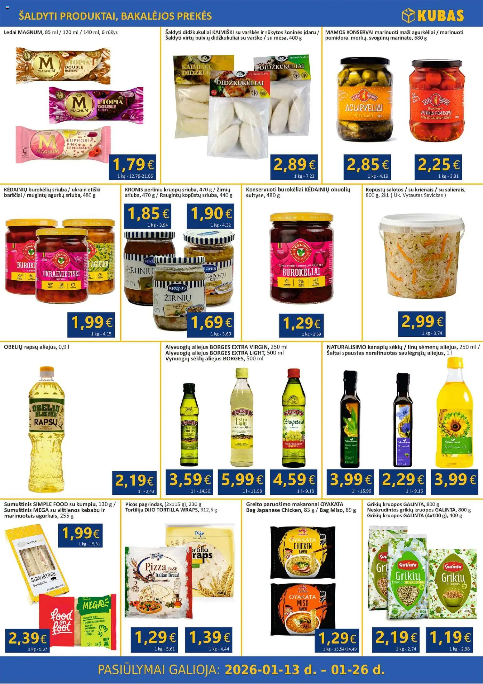 Kubas akcijos nuo 13.01.2026 | Puslapis: 5 | Prekių: Ledai, Salotos, Konservai, Makaronai