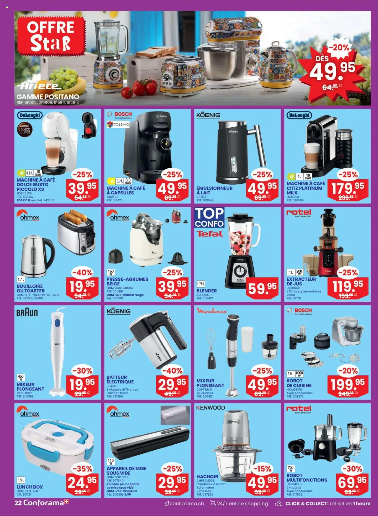 Conforama Aktionen FR – gültig ab 01.10.2025 | Seite: 22 | Produkte: Toaster, Box, Rouge, Bosch