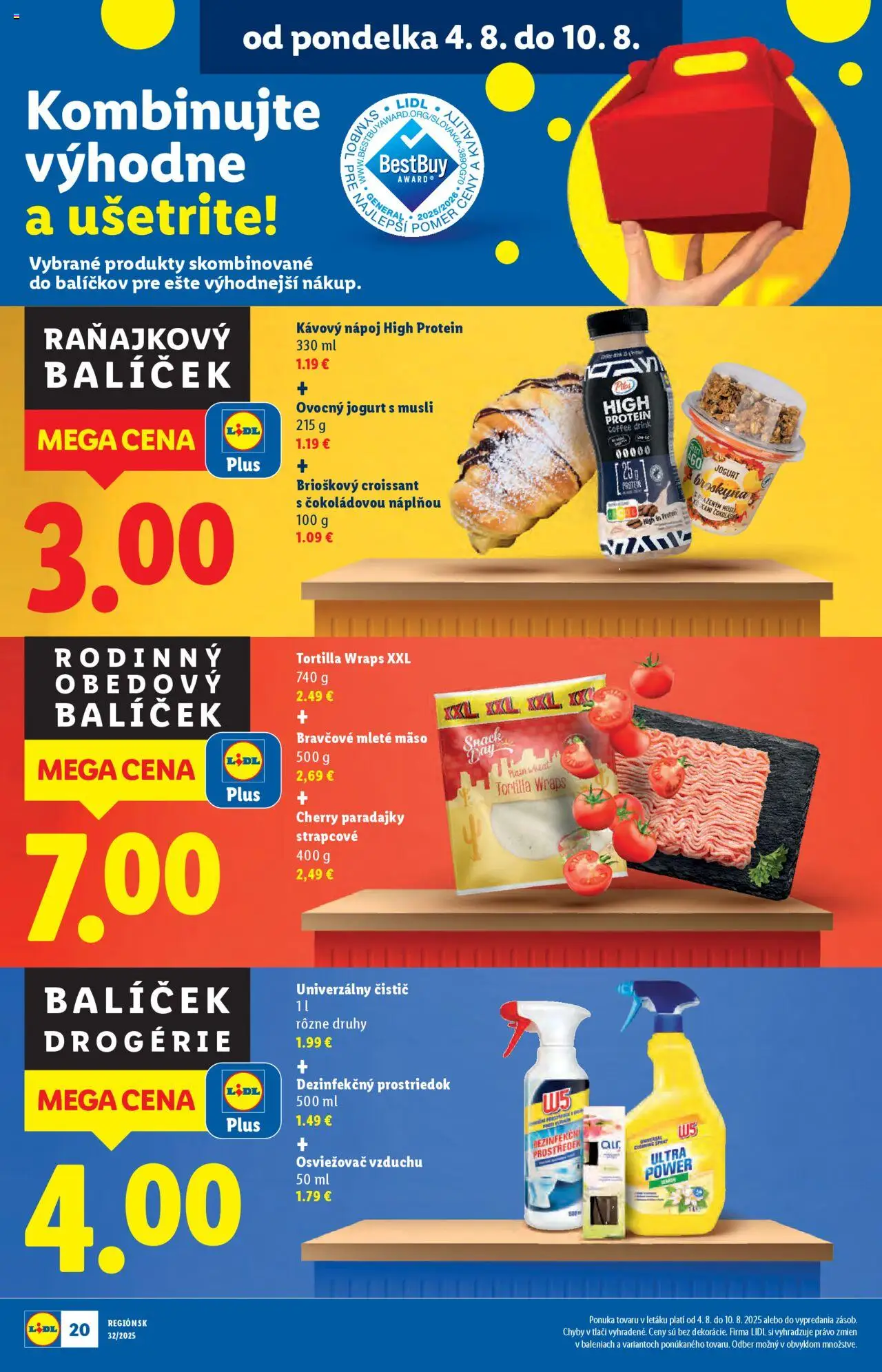 Lidl leták │ platný od 04.08.2025 | Strana: 22 | Produkty: Osviežovač vzduchu, Tortilla, Croissant, Cherry paradajky