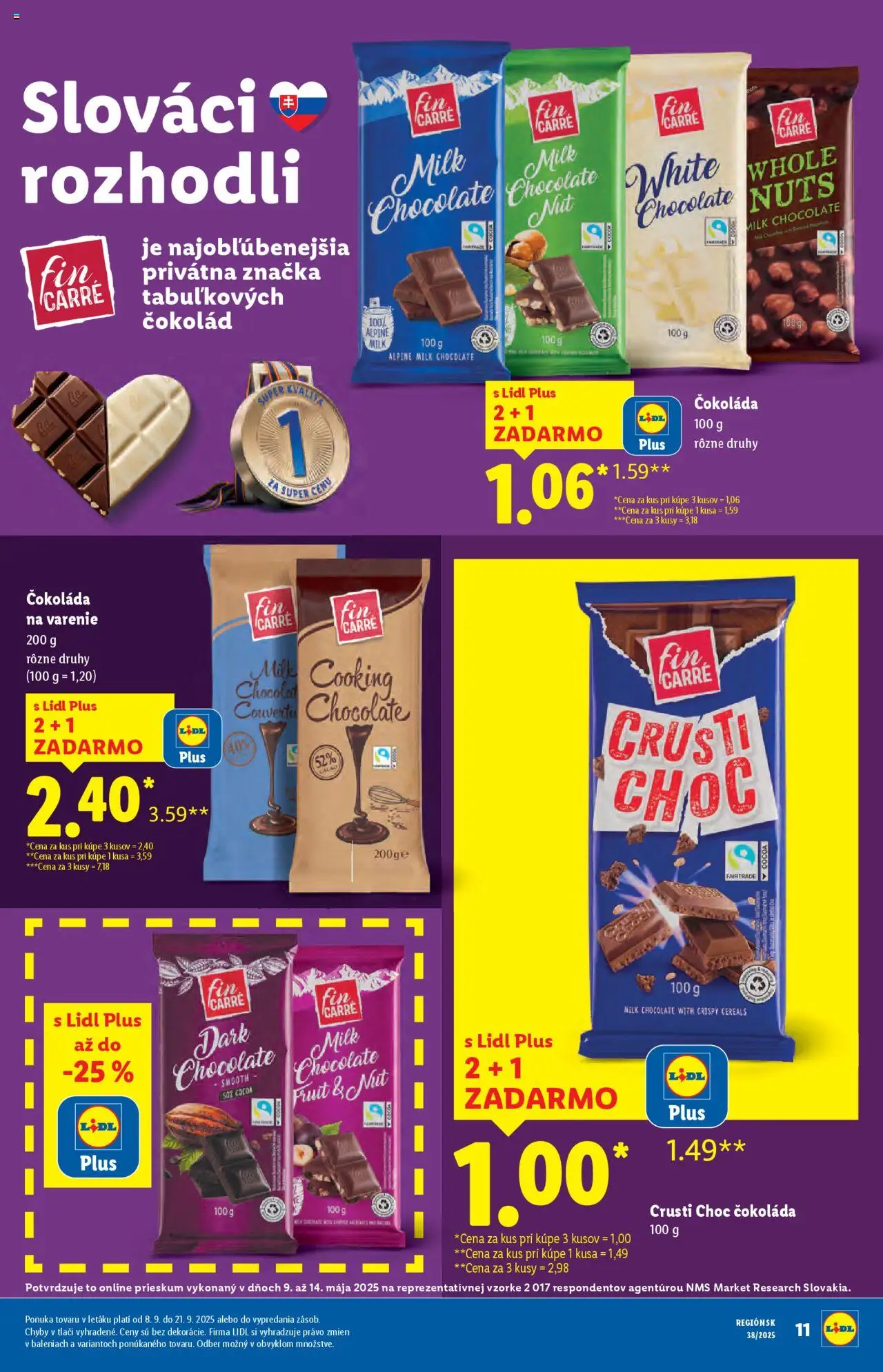 Nové Lidl akcie – leták je platný od 16.09.2025 | Strana: 11 | Produkty: Čokoláda