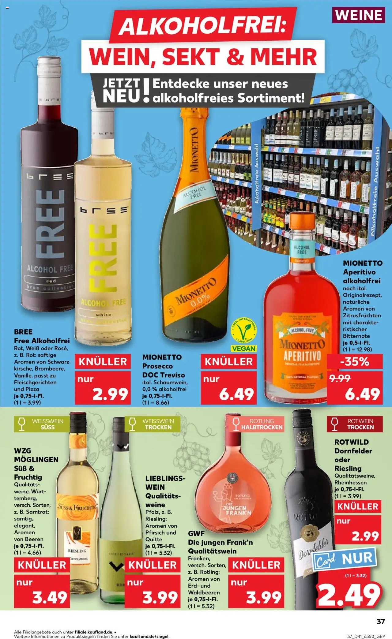 Kaufland prospekt Kiel	 – gültig ab 09.10.2025 | Seite: 37 | Produkte: Weißwein, Prosecco, Pfirsich, Wein