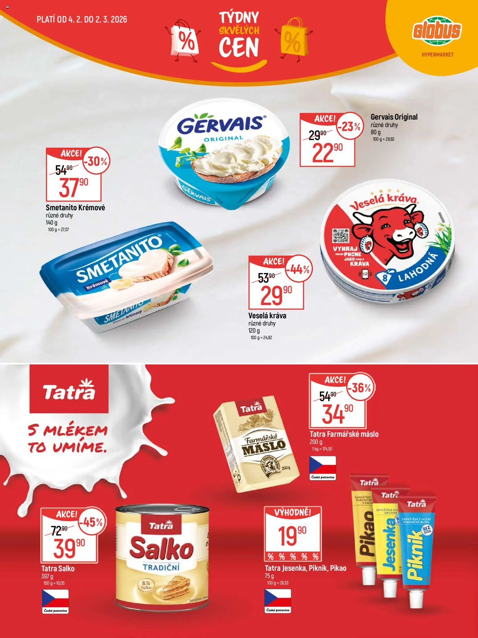 Globus leták - Karlovy Vary od 04.02.2026 | Strana: 5 | Produkty: Globus, Mléko, Máslo, Gervais