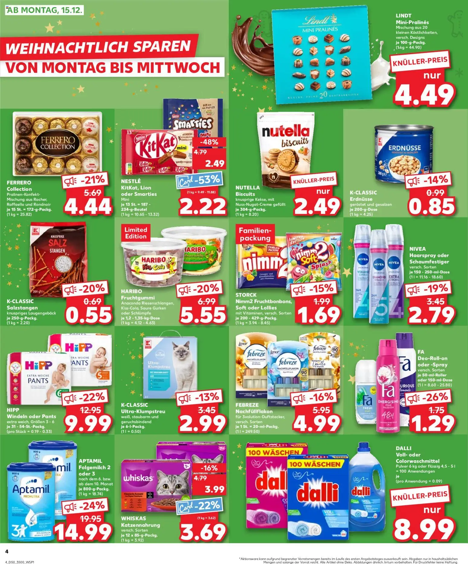 Kaufland prospekt Jena	 – gültig ab 14.12.2025 | Seite: 4 | Produkte: Haribo, Smarties, Nutella, Deodorant