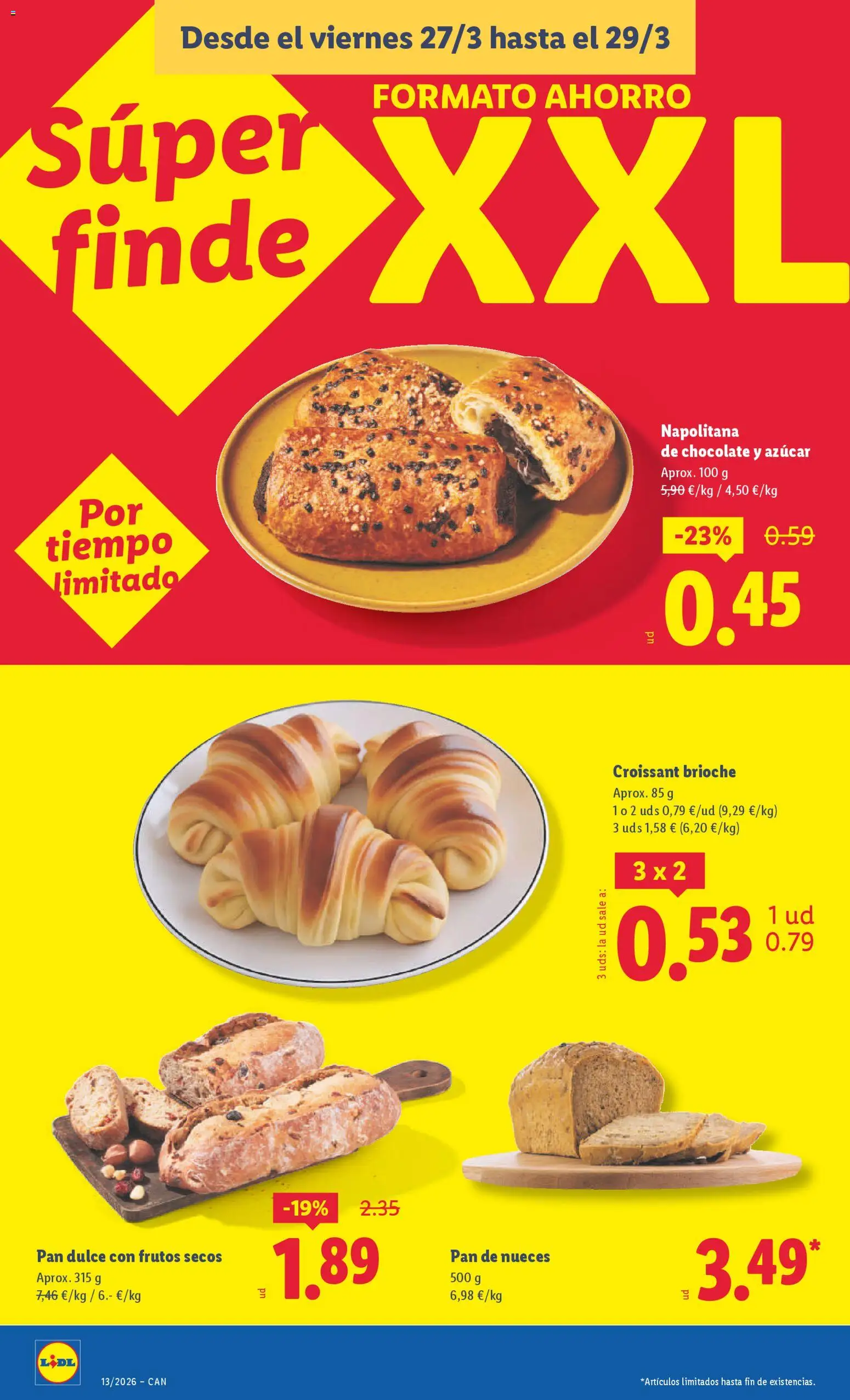 Lidl folleto │ válido desde el 23.03.2026 | Página: 18 | Productos: Pan, Chocolate, Croissant, Frutos secos