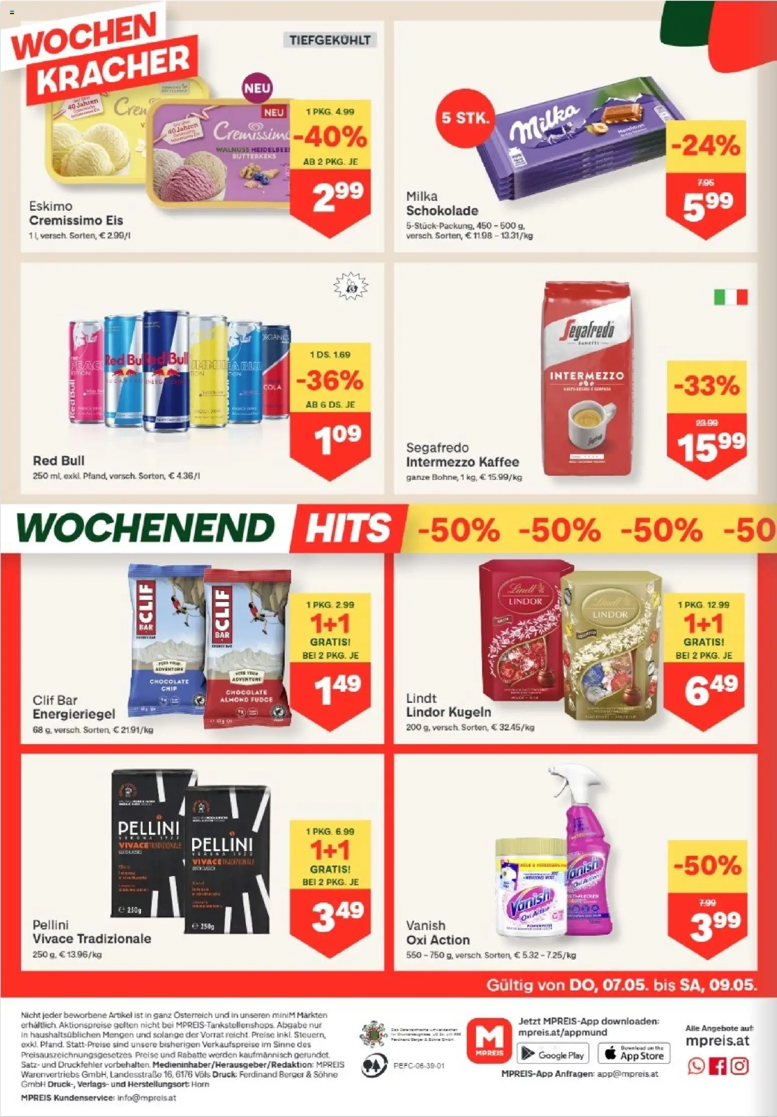 MPREIS Hohenems gültig ab 07.05.2026 | Seite: 16 | Produkte: Eis, Kaffee, Schokolade