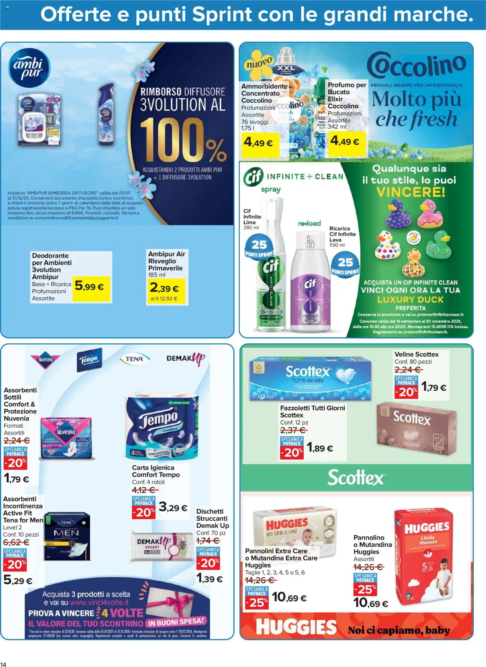 Volantino Carrefour del 04.11.2025 | Pagina: 14 | Prodotti: Carta igienica, Fazzoletti, Lime, Data