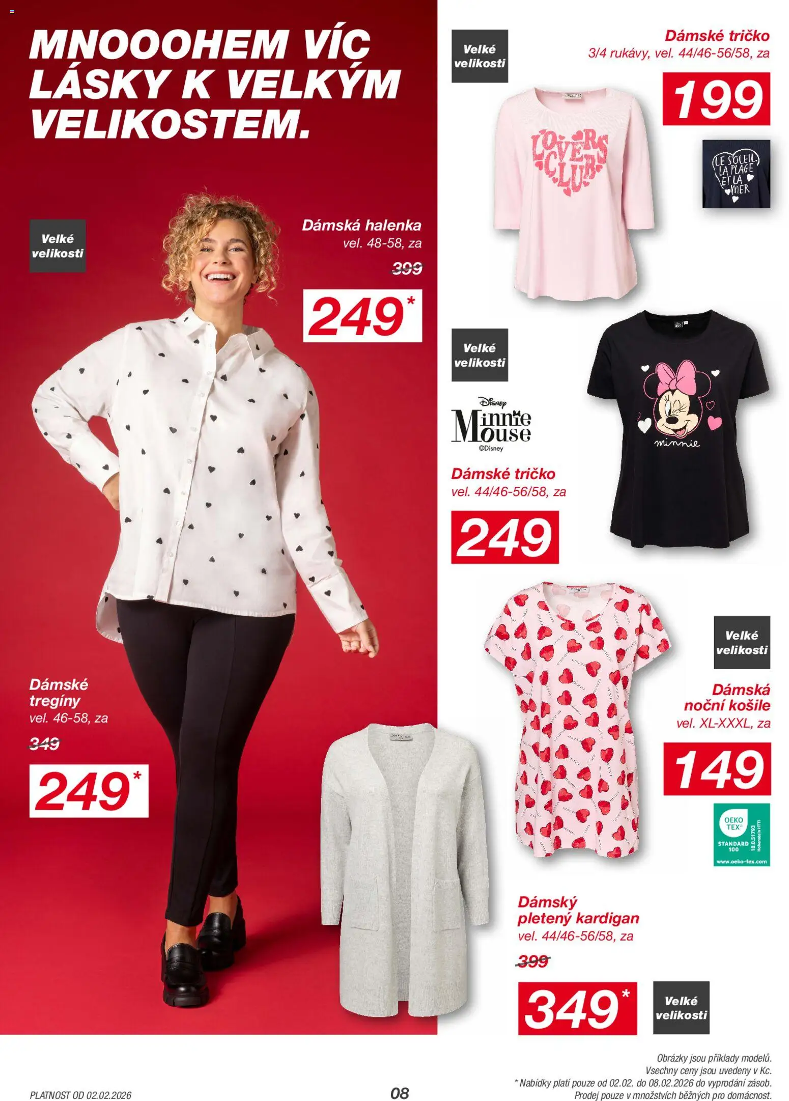 Kik leták od 02.02.2026 | Strana: 8 | Produkty: Tričko, Halenka, Košile, Noční košile