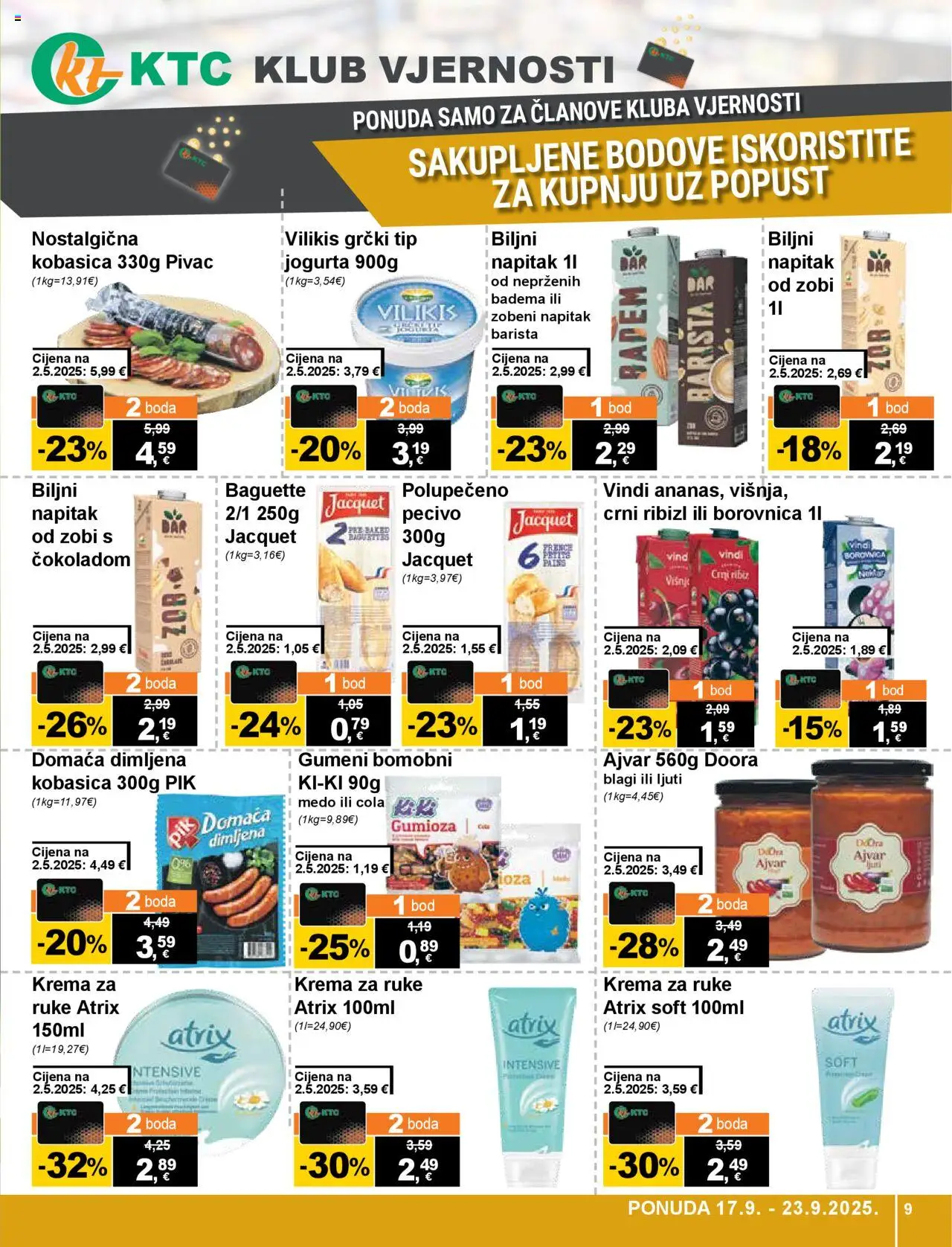 KTC katalog | vrijedi od 17.09.2025 | Stranica: 9 | Proizvodi: Krema za ruke, Badem, Borovnica, Pecivo