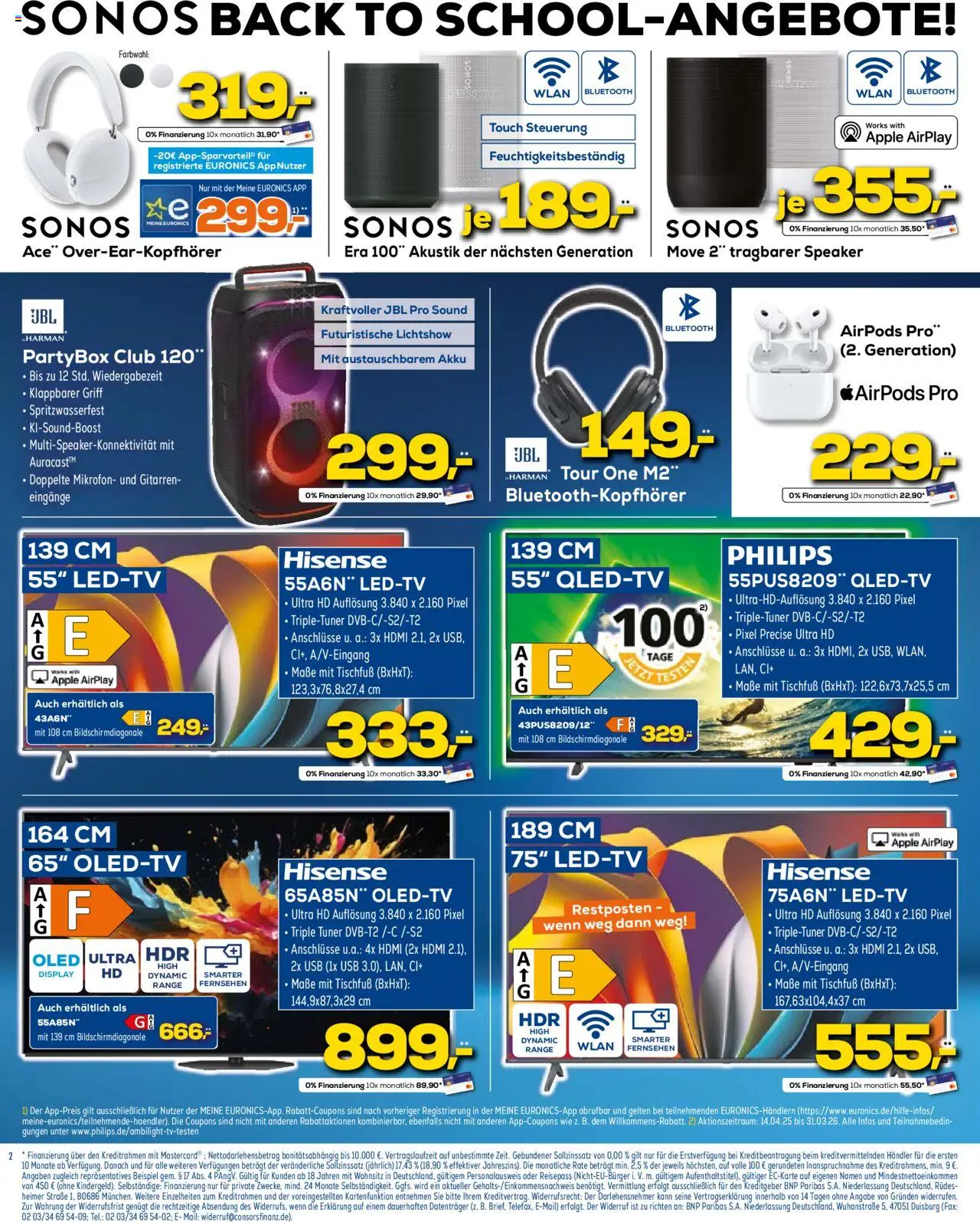Euronics  Unsere aktuelle Werbung! - gültig ab dem 27.08.2025 | Seite: 2 | Produkte: Philips, USB, Hisense, Fernsehen