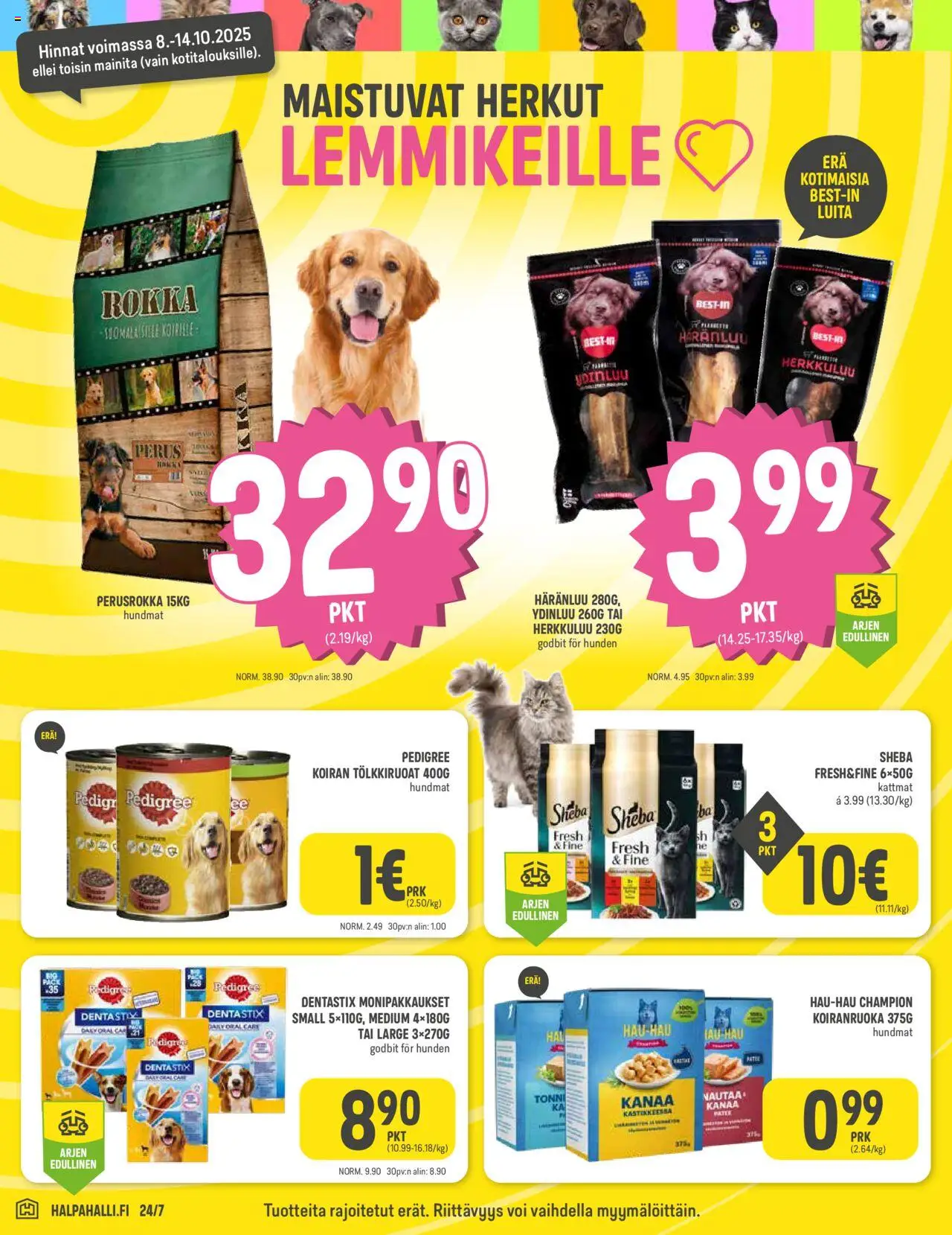 Halpa Halli tarjoukset – voimassa 08.10.2025 alkaen | Sivu: 4 | Tuotteet: Koiranruoka, Voi