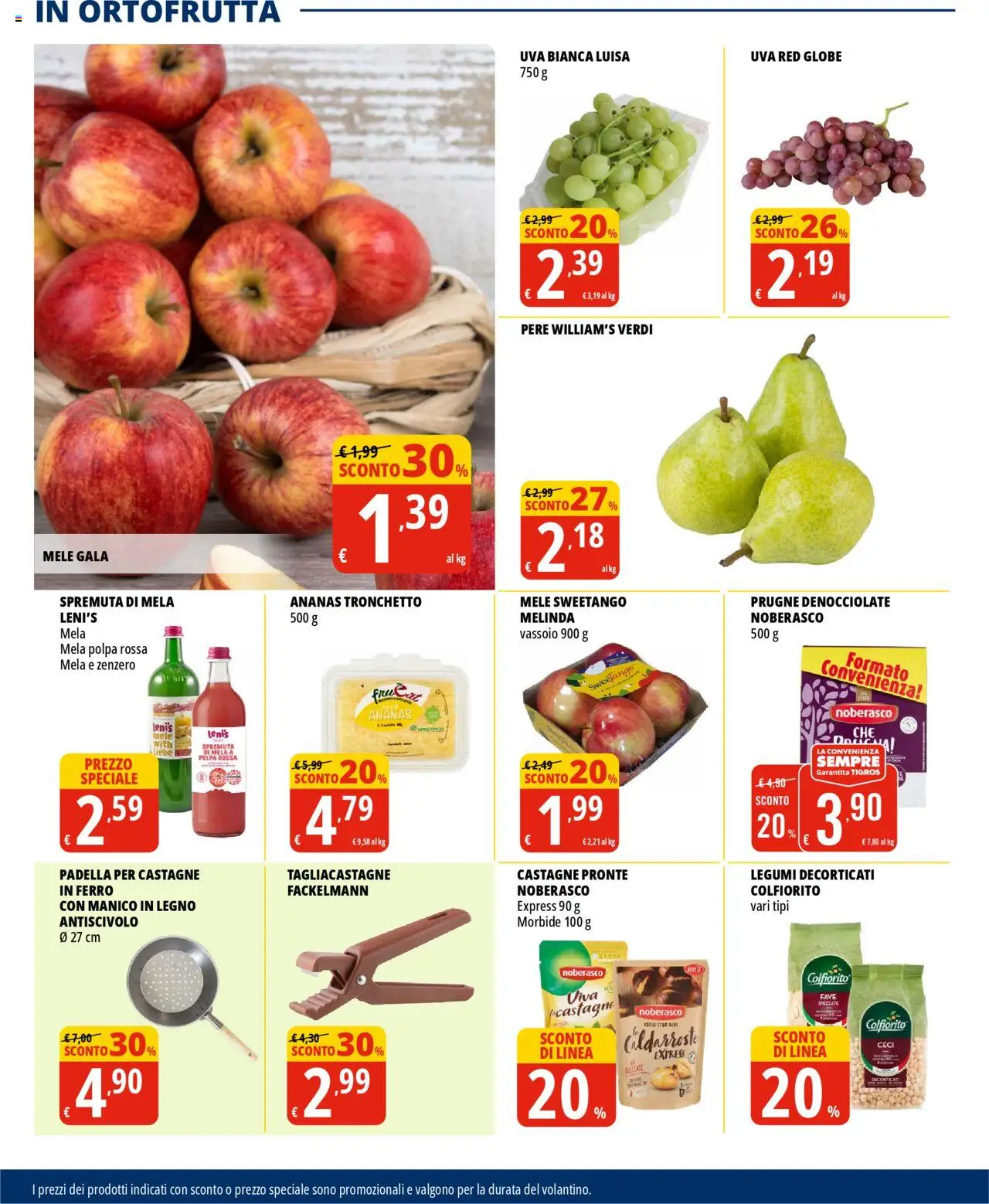 Volantino Tigros del 02.10.2025 | Pagina: 14 | Prodotti: Mele, Uva, Padella, Vassoio