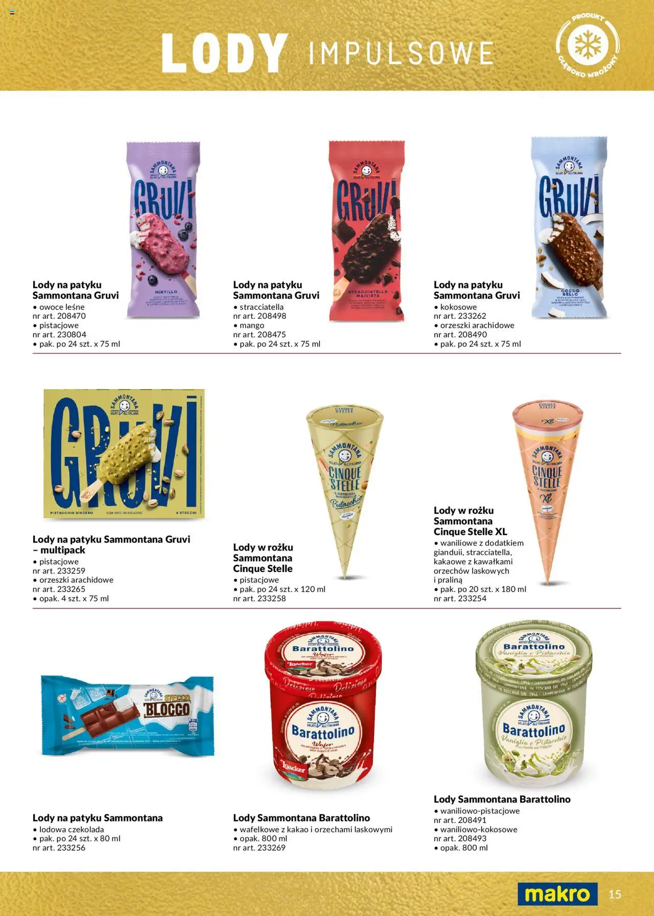 Makro Gazetka - Lody od 14.05.2025 | Strona: 15 | Produkty: Mango, Kakao, Lody na patyku, Lody