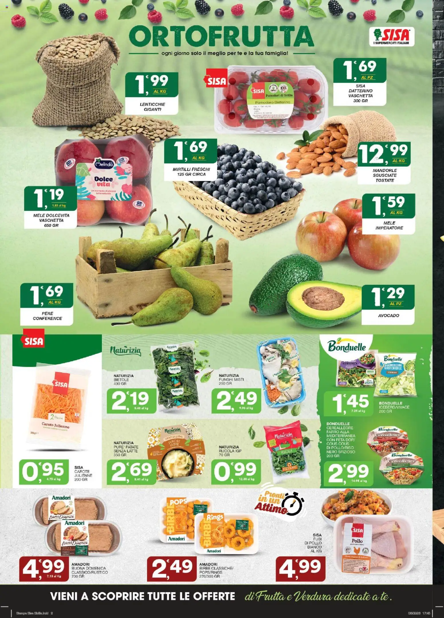 Volantino SISA del 26.02.2026 | Pagina: 2 | Prodotti: Latte, Pomodori, Mandorle, Cous cous