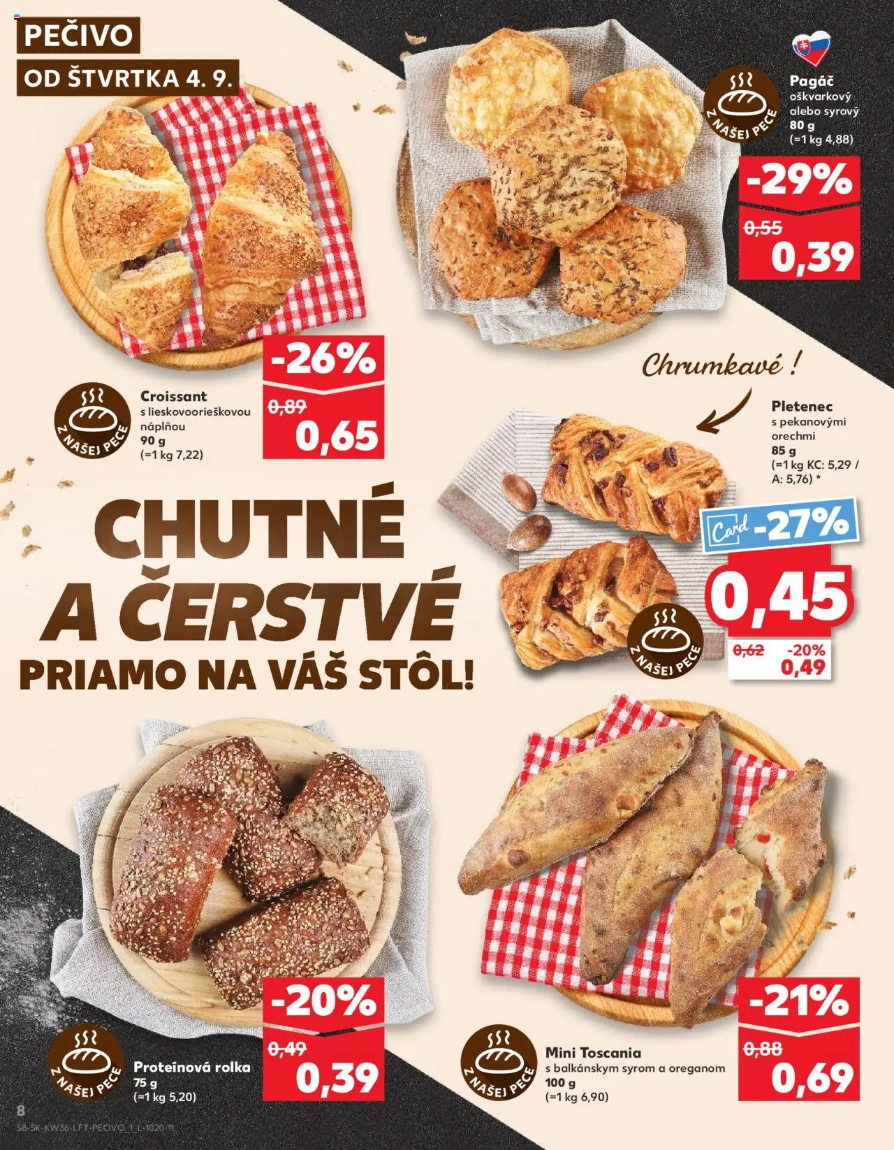 Nové Kaufland akcie – leták je platný od 04.09.2025 | Strana: 8 | Produkty: Stôl, Croissant