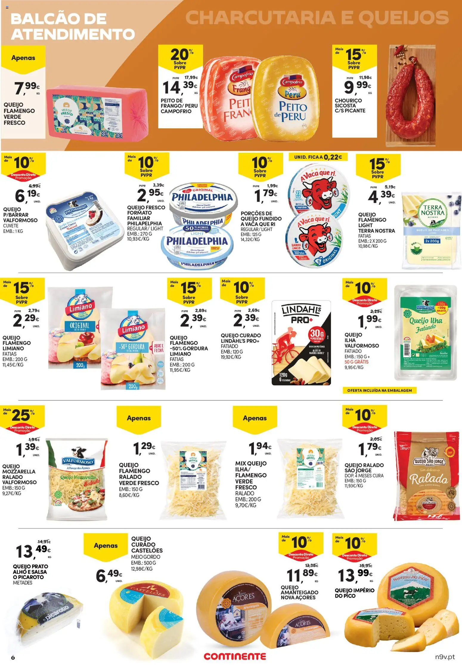 Continente - Açores │ válido de 05.03.2026 | Página: 6 | Produtos: Frango, Peru, Chouriço, Proteina