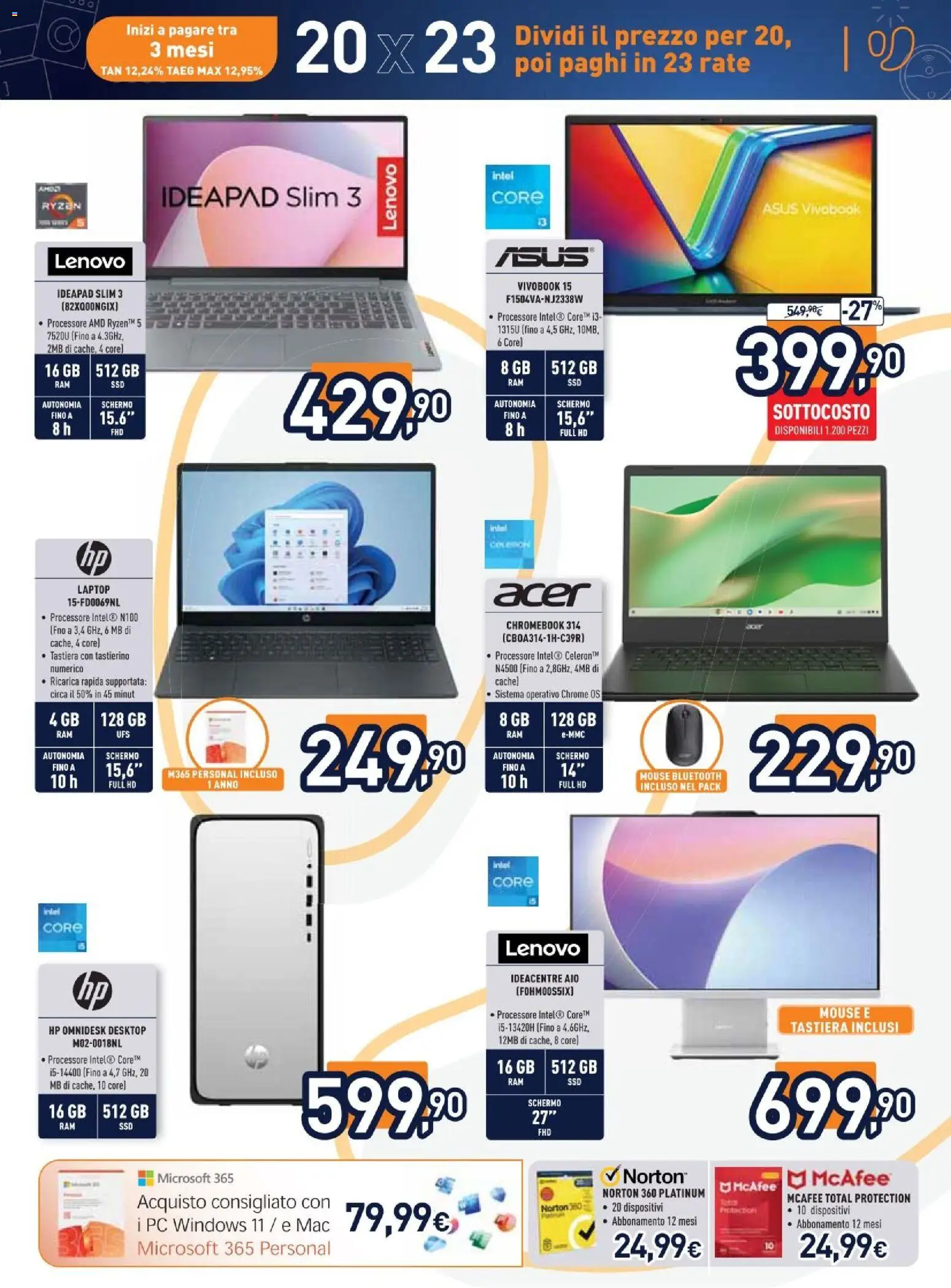 Volantino Unieuro del 05.12.2025 | Pagina: 13 | Prodotti: Schermo, Laptop, Mouse, Tastiera