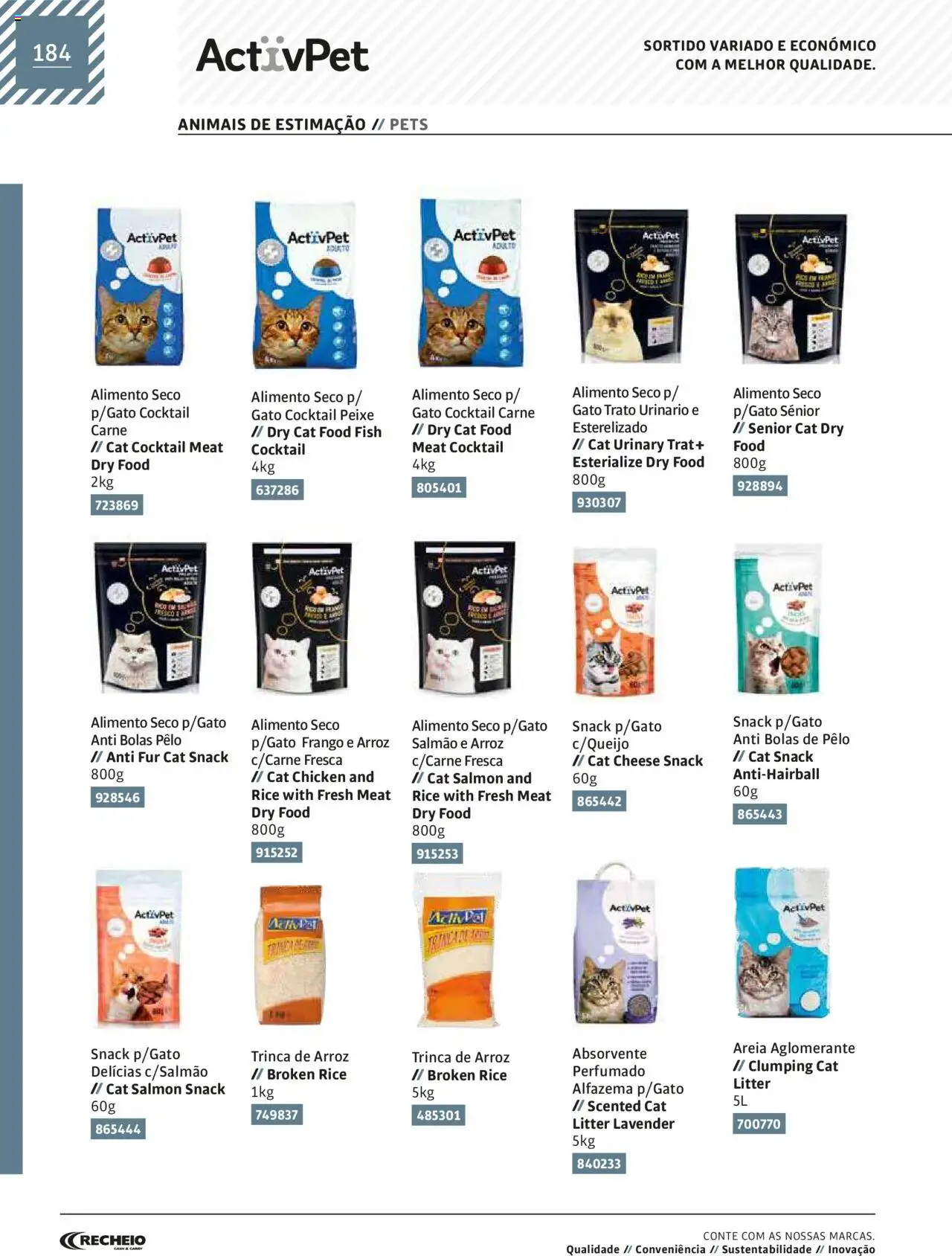 Recheio AS NOSSAS MARCAS │ válido de 19.12.2023 | Página: 184 | Produtos: Areia, Salmão, Arroz, Carne