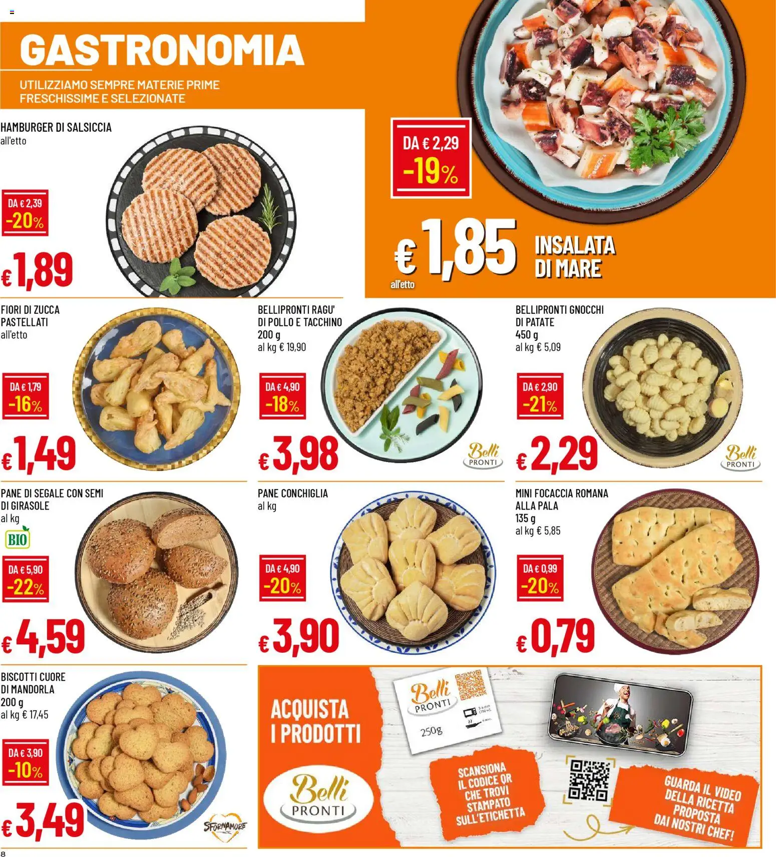 Volantino Galassia del 22.01.2026 | Pagina: 8 | Prodotti: Focaccia, Salsiccia, Zucca, Hamburger
