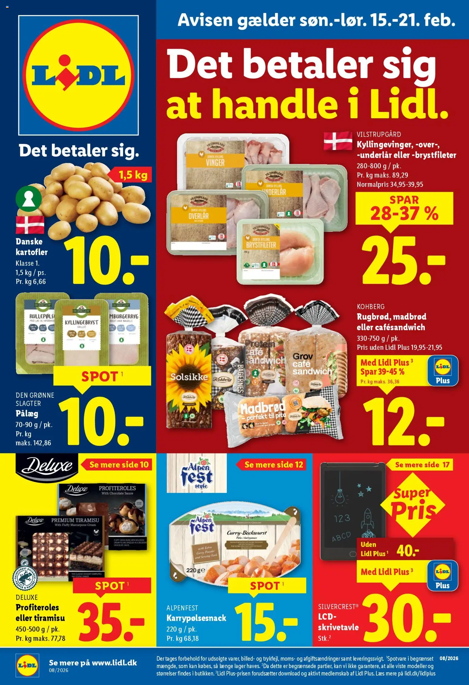 Lidl tilbudsavis – gyldig fra 16.02.2026 | Side: 1 | Produkter: Kartofler, Løg, Pålæg, Søm