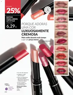 BATOM PARA LÁBIOS LIP STYLO, Batom para lábios Lip Stylo com cor de alto impacto, hidrata e cuida até 12 horas. │ válido de 01.09.2025 | Página: 216 | Produtos: Batom, Creme
