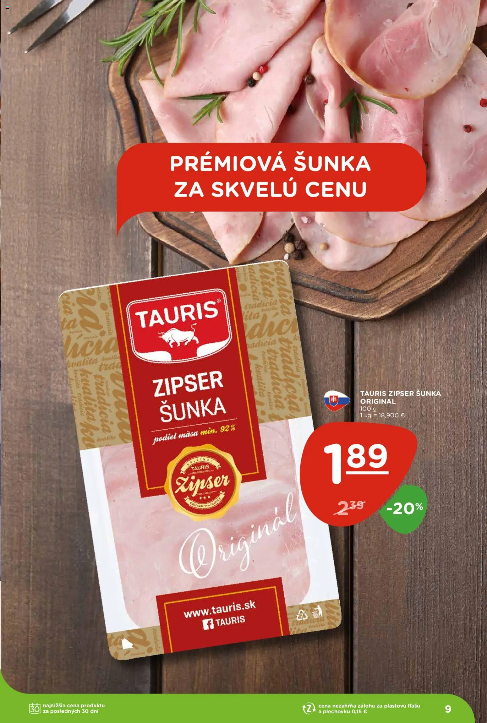 Nové Terno akcie – leták je platný od 26.02.2026 | Strana: 9 | Produkty: Šunka