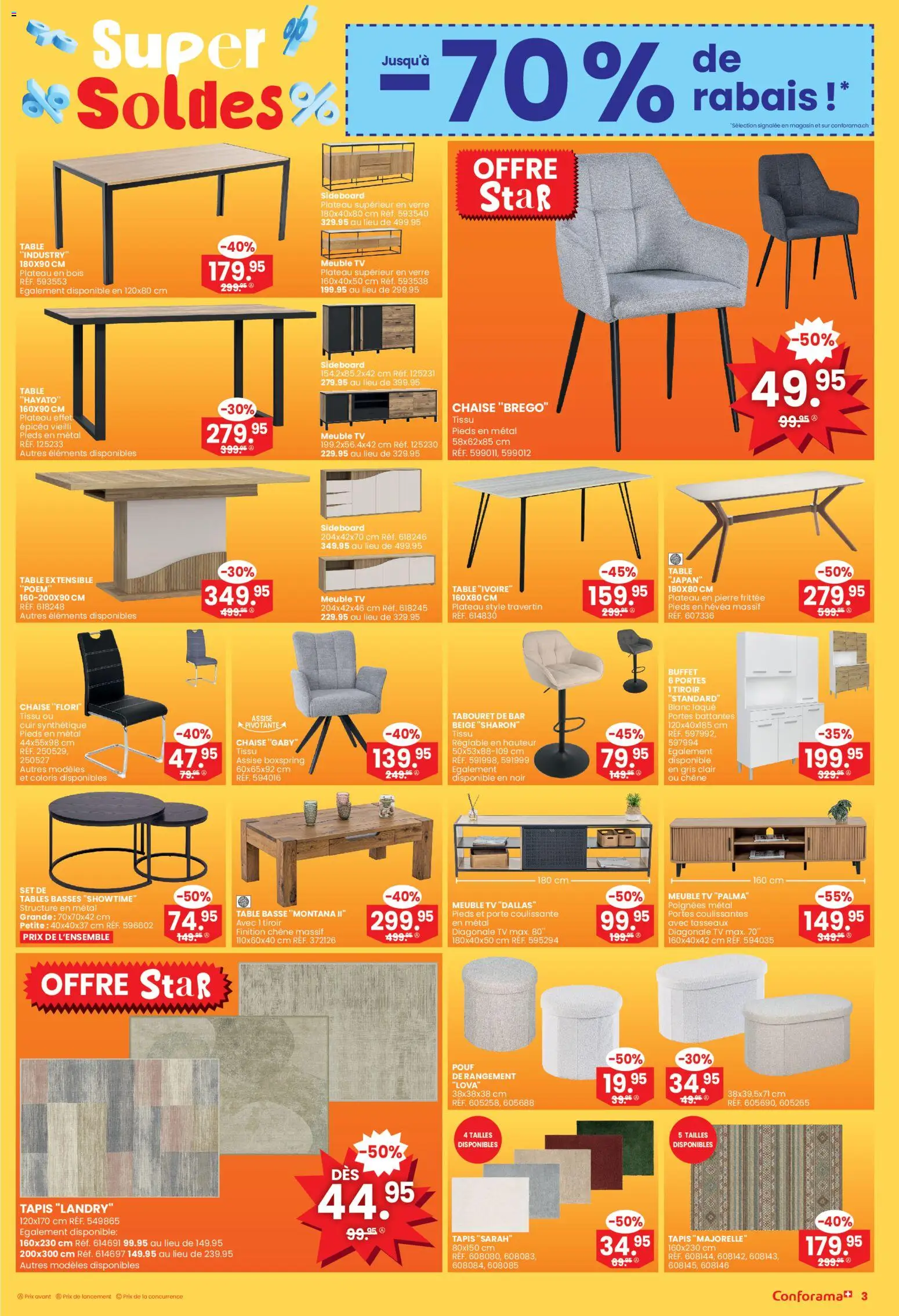 Conforama Aktionen FR – gültig ab 24.12.2025 | Seite: 3 | Produkte: Pouf, TV, Sideboard