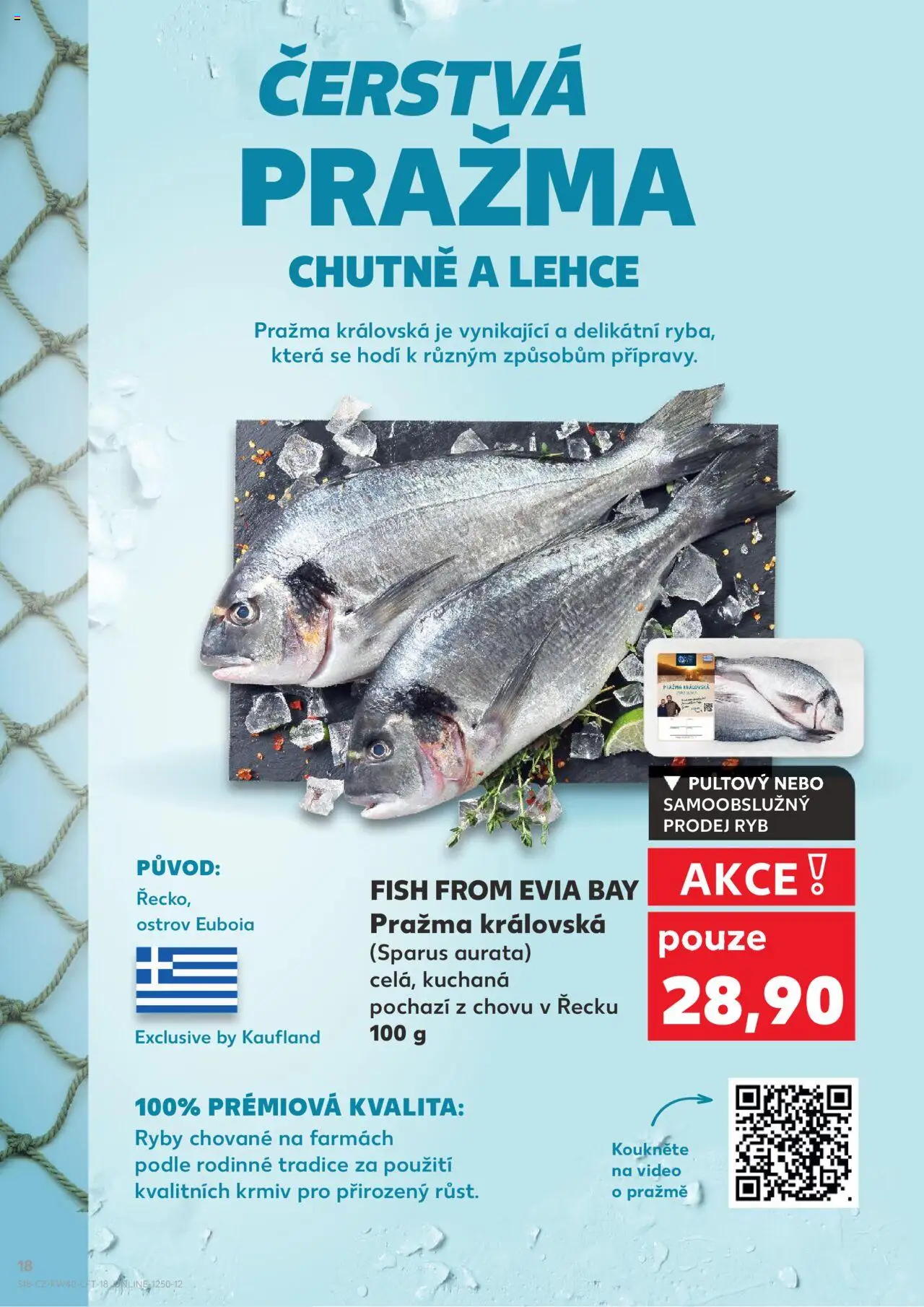 Kaufland leták od 01.10.2025 | Strana: 18 | Produkty: Pražma, Plazma, Ryby, Video