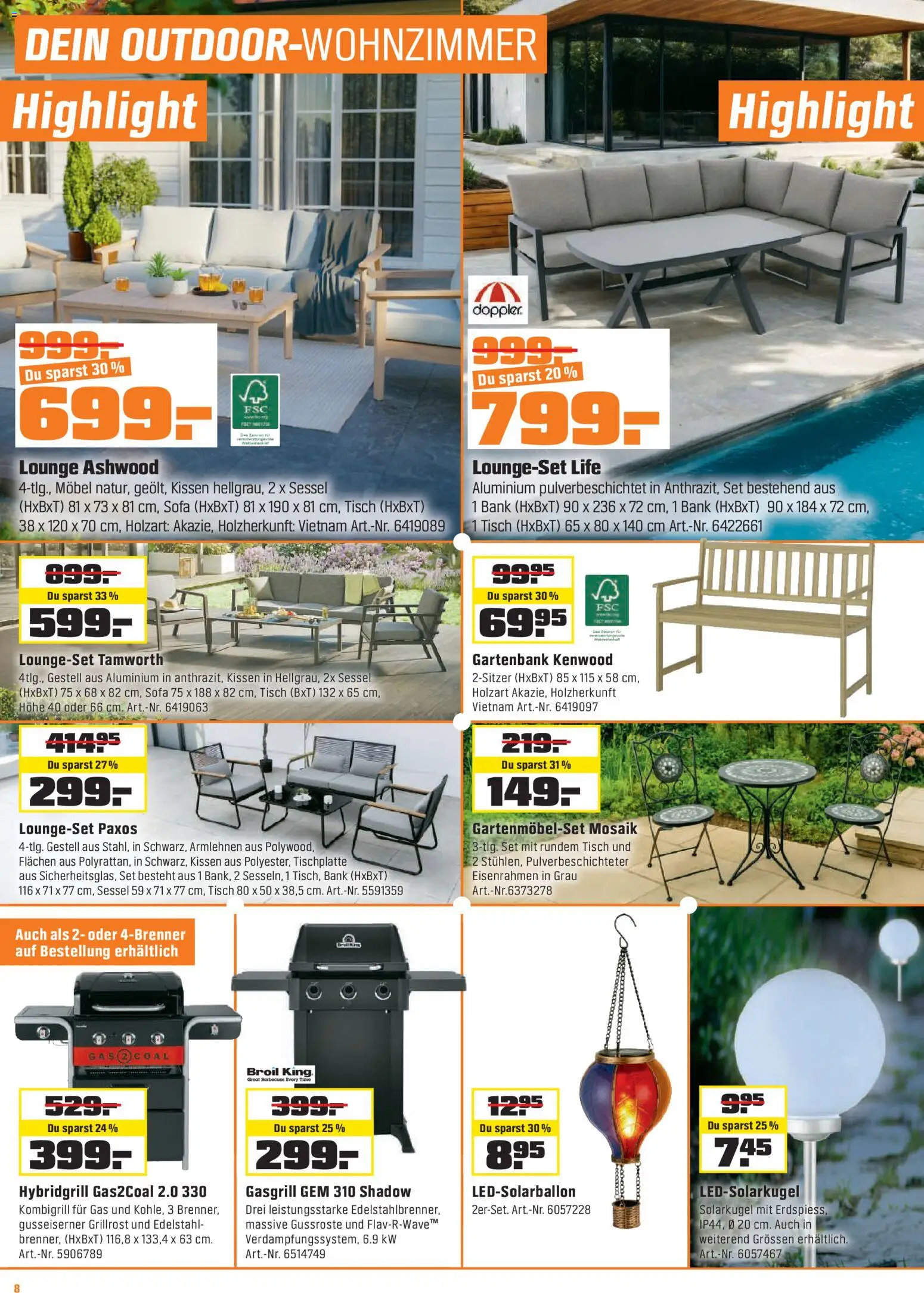 OBI - ALLES MACHBAR. BIBERSTARKE ANGEBOTE. – gültig ab 28.04.2026 | Seite: 8 | Produkte: Tisch, Kissen, Sofa, Sessel