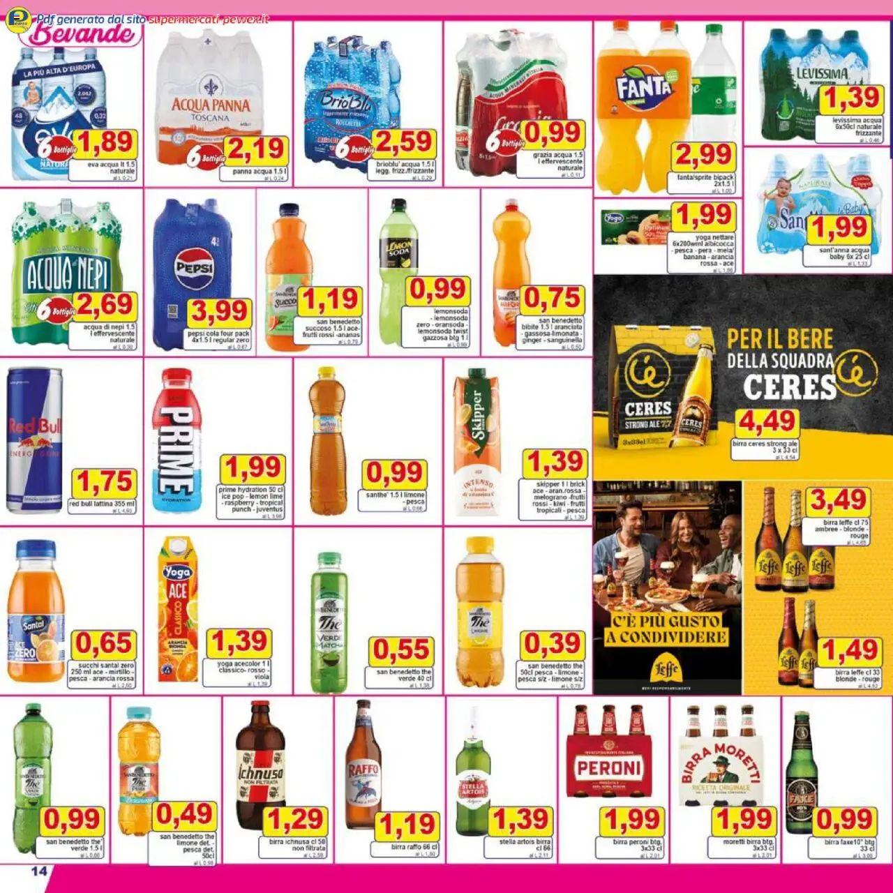 Volantino Pewex del 08.10.2025 | Pagina: 14 | Prodotti: Limonata, Ananas, Arancia, Pepsi