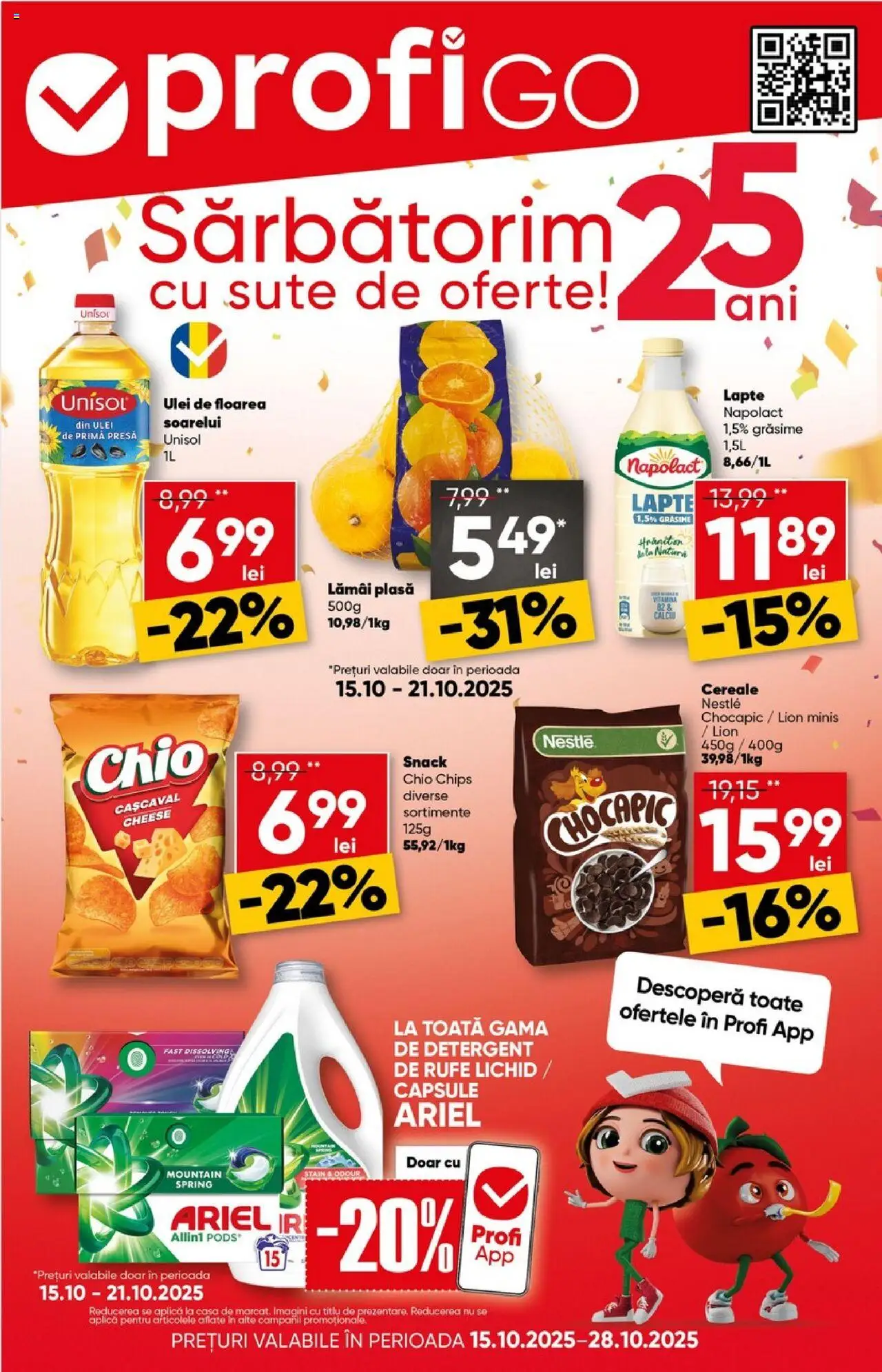 Noul catalog Profi – valabil de la 15.10.2025 | Pagină: 1 | Produse: Cașcaval, Lapte, Ulei, Detergent