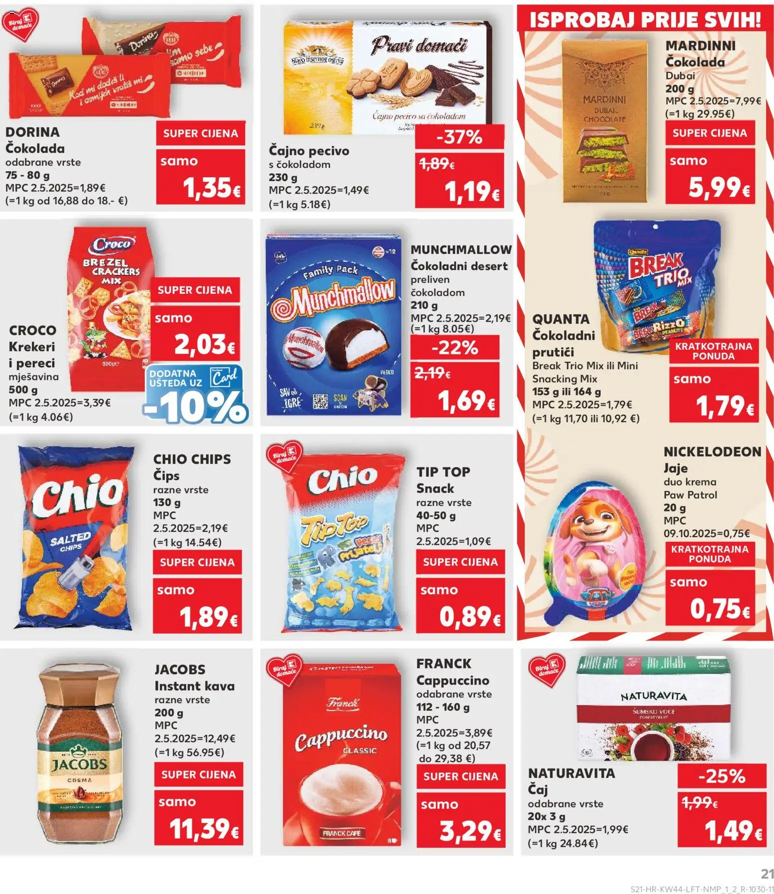 Kaufland katalog | vrijedi od 29.10.2025 | Stranica: 21 | Proizvodi: Kava, Voće, Krekeri, Pereci