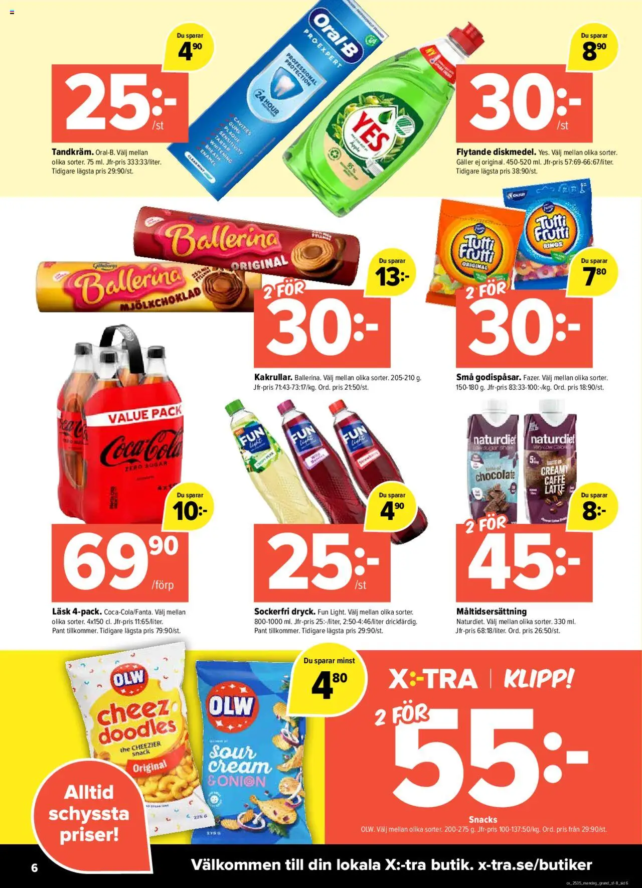 Coop X:-TRA reklamblad aktuell från 25.08.2025 | Sida: 6 | Produkter: Ballerina, Galler, Äpple