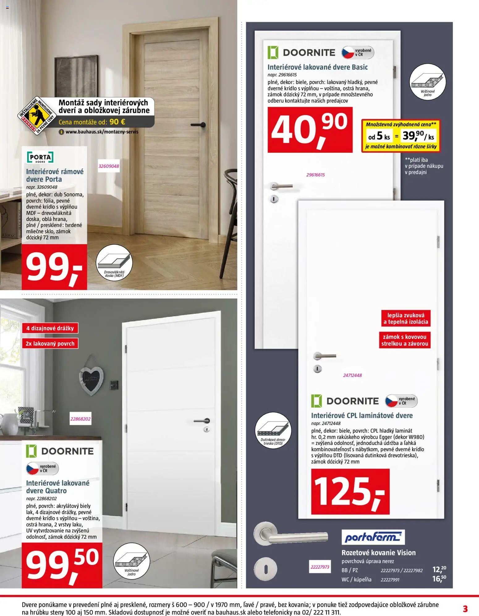 Nové Bauhaus akcie – leták je platný od 12.01.2026 | Strana: 3 | Produkty: Kúpelňa, Kovanie, Dvere, Wc