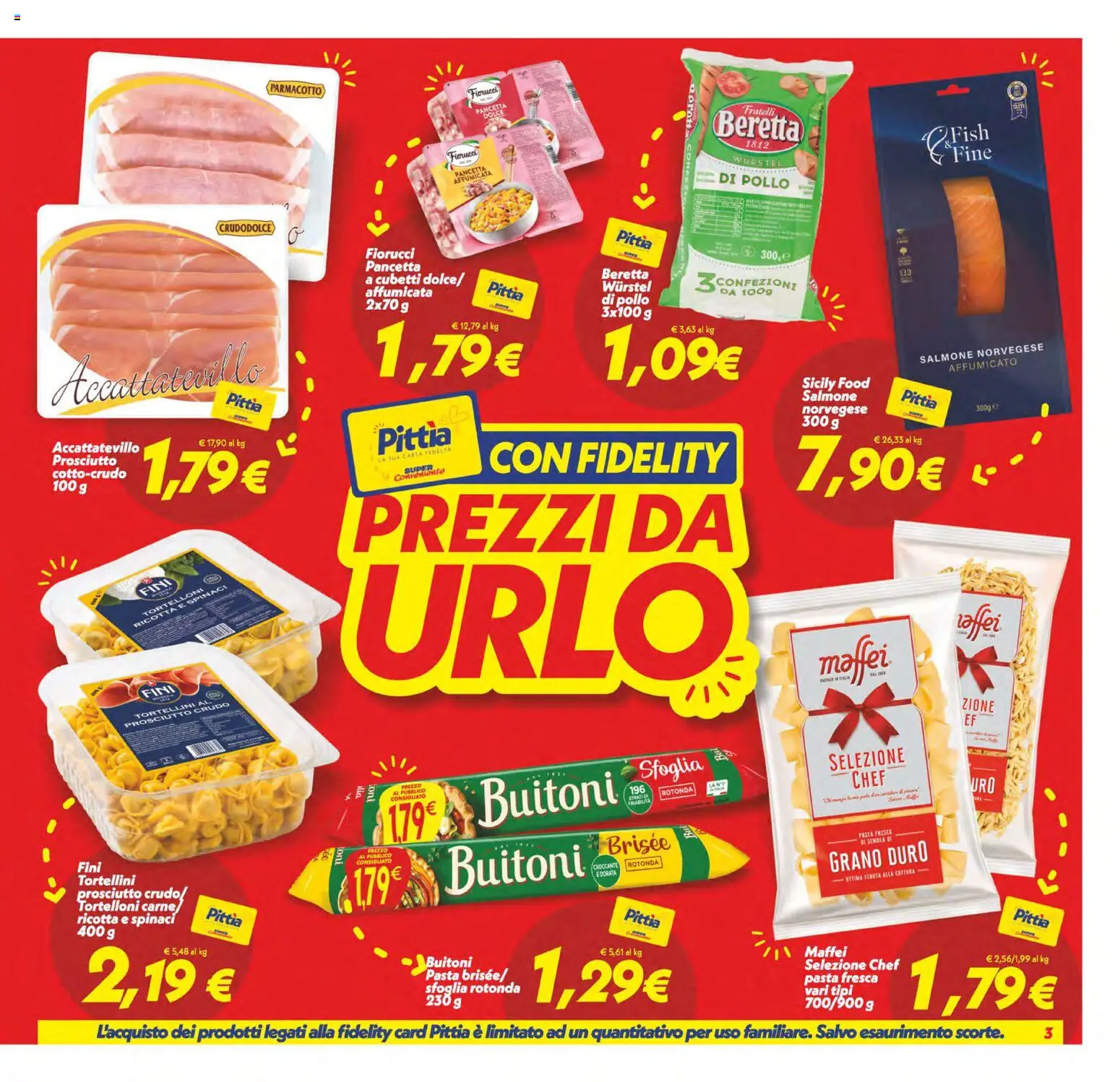 Volantino SuperConveniente del 23.01.2026 | Pagina: 3 | Prodotti: Prosciutto Crudo, Salmone, Pasta, Ricotta