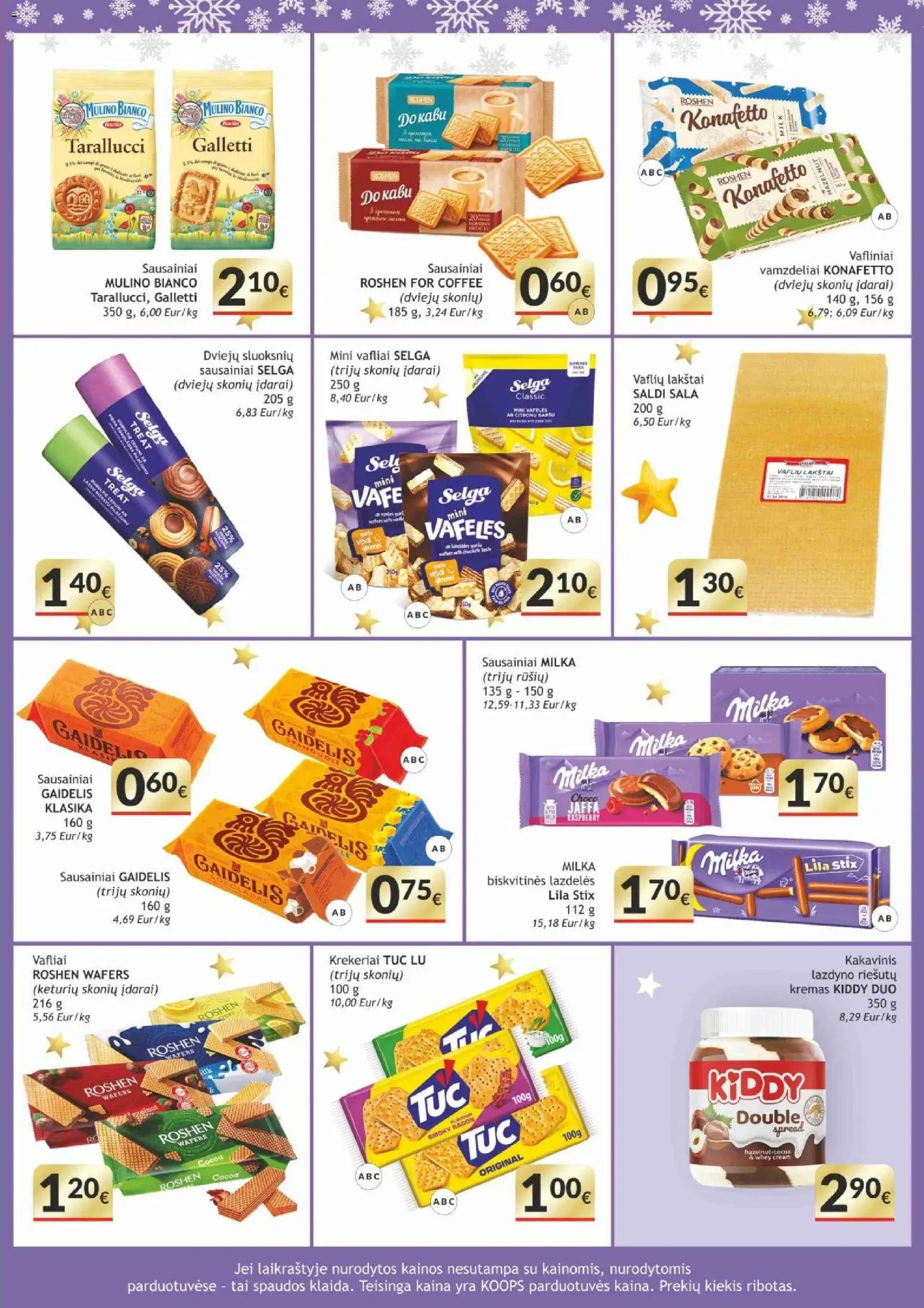 Koops akcijos nuo 15.12.2025 | Puslapis: 7 | Prekių: Sausainiai, Kremas, Vafliai