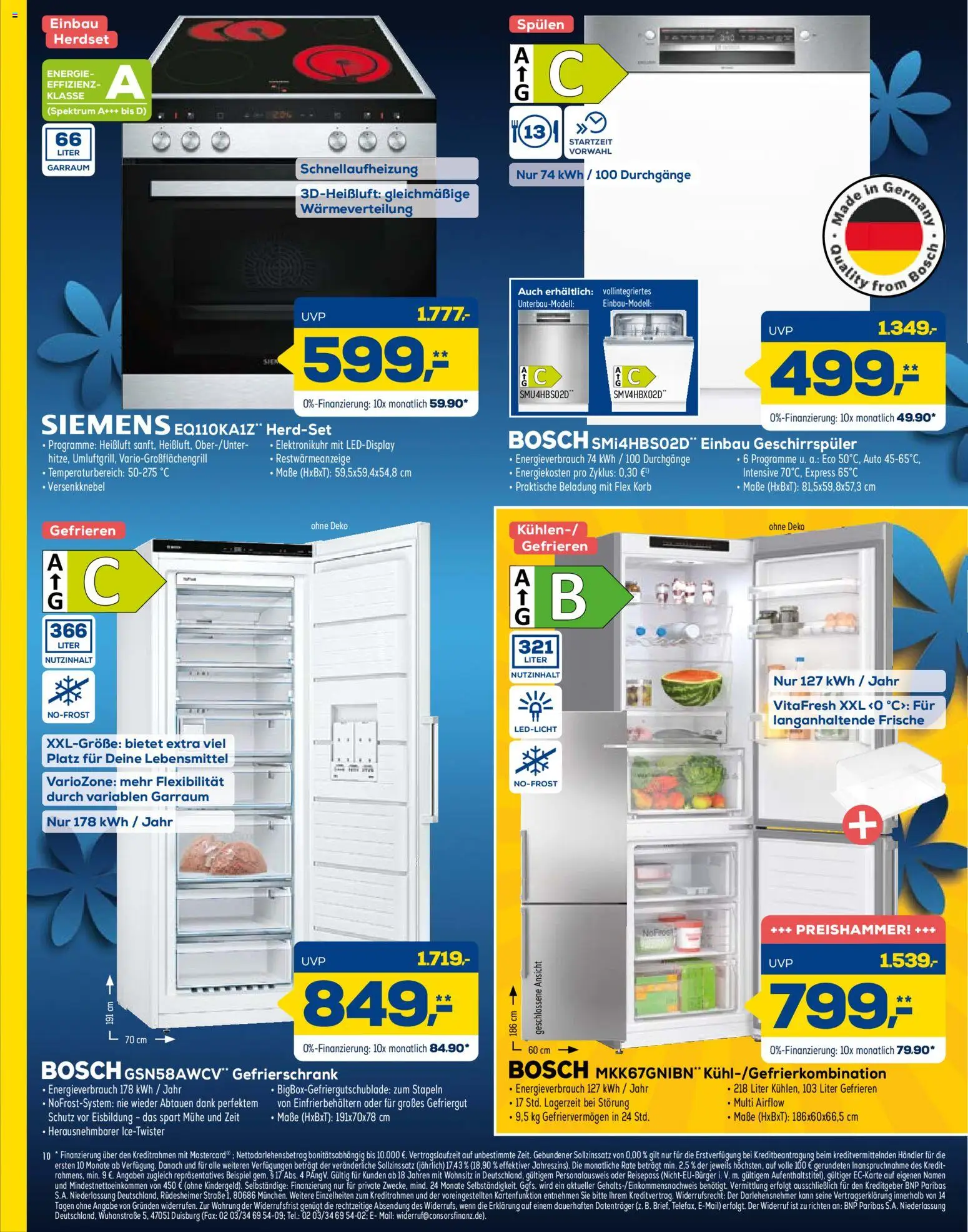Euronics Technik in voller Blüte – gültig ab 28.02.2026 | Seite: 10 | Produkte: Bosch, Siemens, Gefrierschrank, Korb
