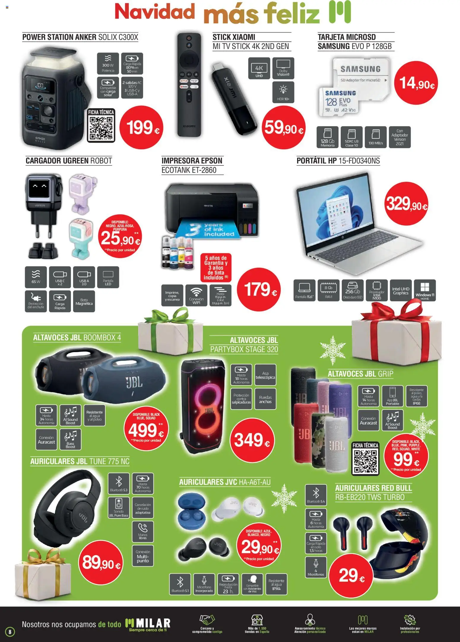 Milar folleto │ válido desde el 01.12.2025 | Página: 8 | Productos: Portátil HP, Disco, Micrófono, Robot