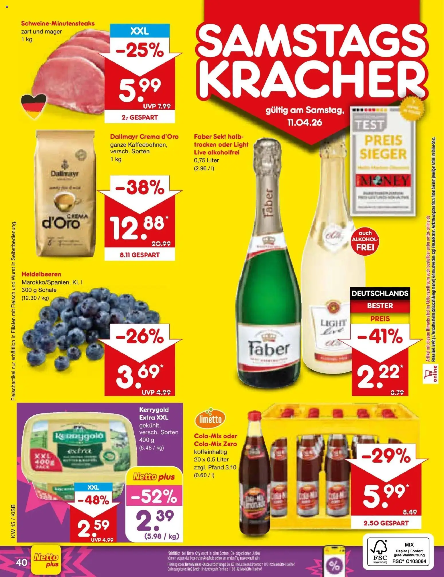 Netto Marken-Discount Prospekt Bad Friedrichshall	 – gültig ab 05.04.2026 | Seite: 58 | Produkte: Sekt, Heidelbeeren, Wurst, Fleisch