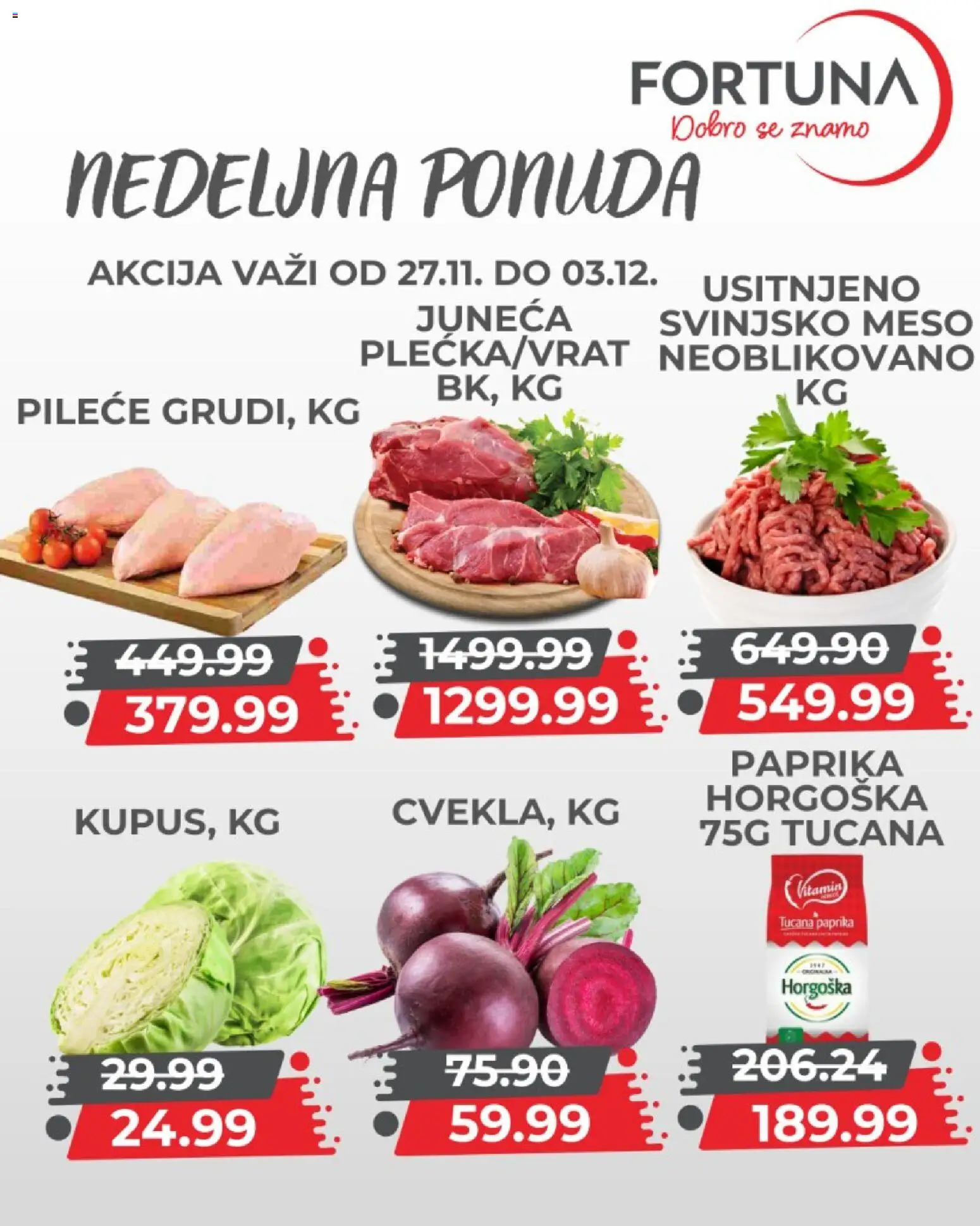 Fortuna Market katalog - važi od 27.11.2025 | Strana: 2 | Proizvode: Svinjsko meso, Paprika