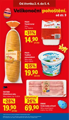 Náhled letáku PILOS Tvaroh tučný, 250 g, 1 kg = 59,60 Kč od 02.04.2026 | Strana: 3