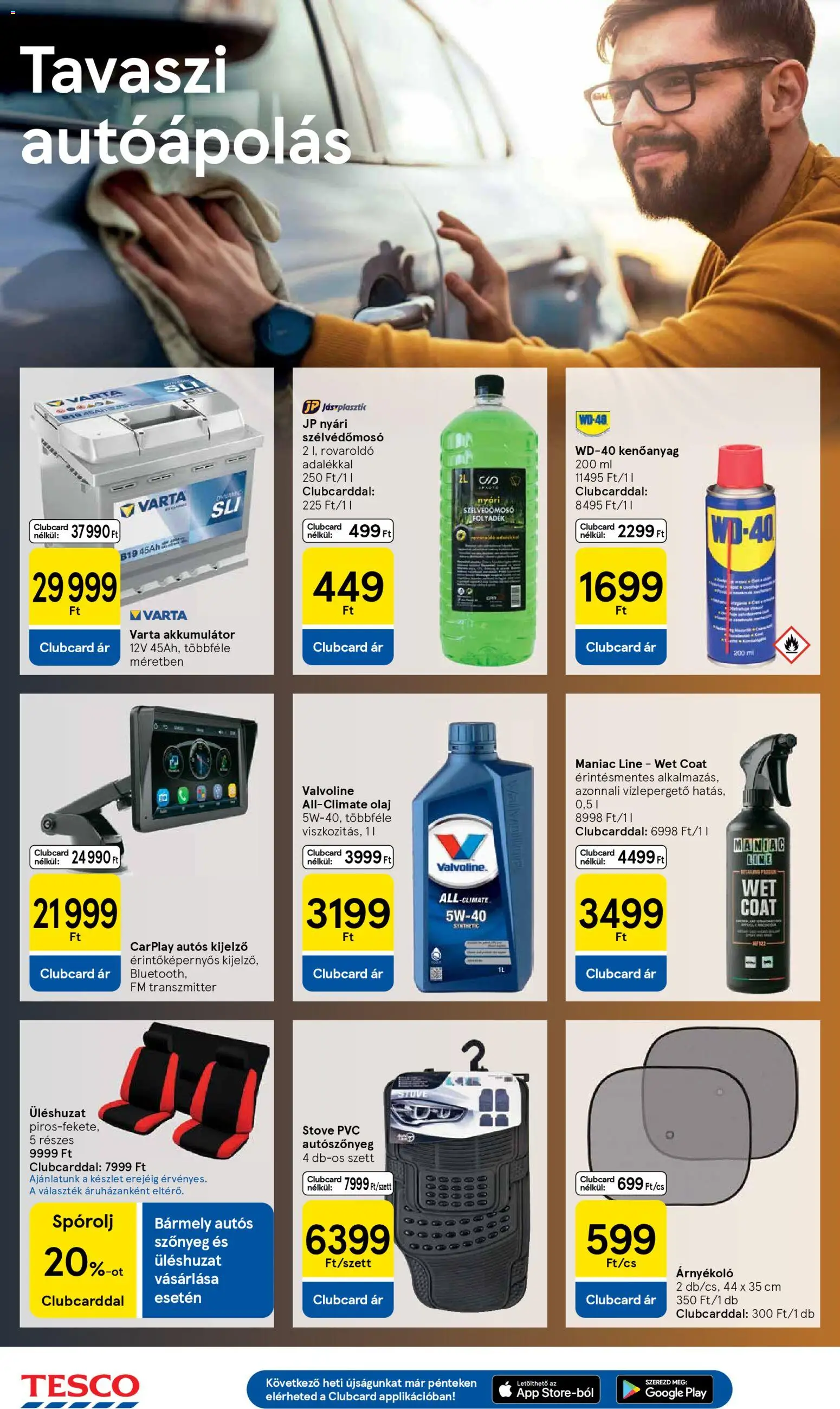 Tesco akciós ujság - amely érvényes a következő dátumtól: 16.04.2026 | Oldal: 30 | Termékek: Akkumulátor, Szőnyeg, Olaj