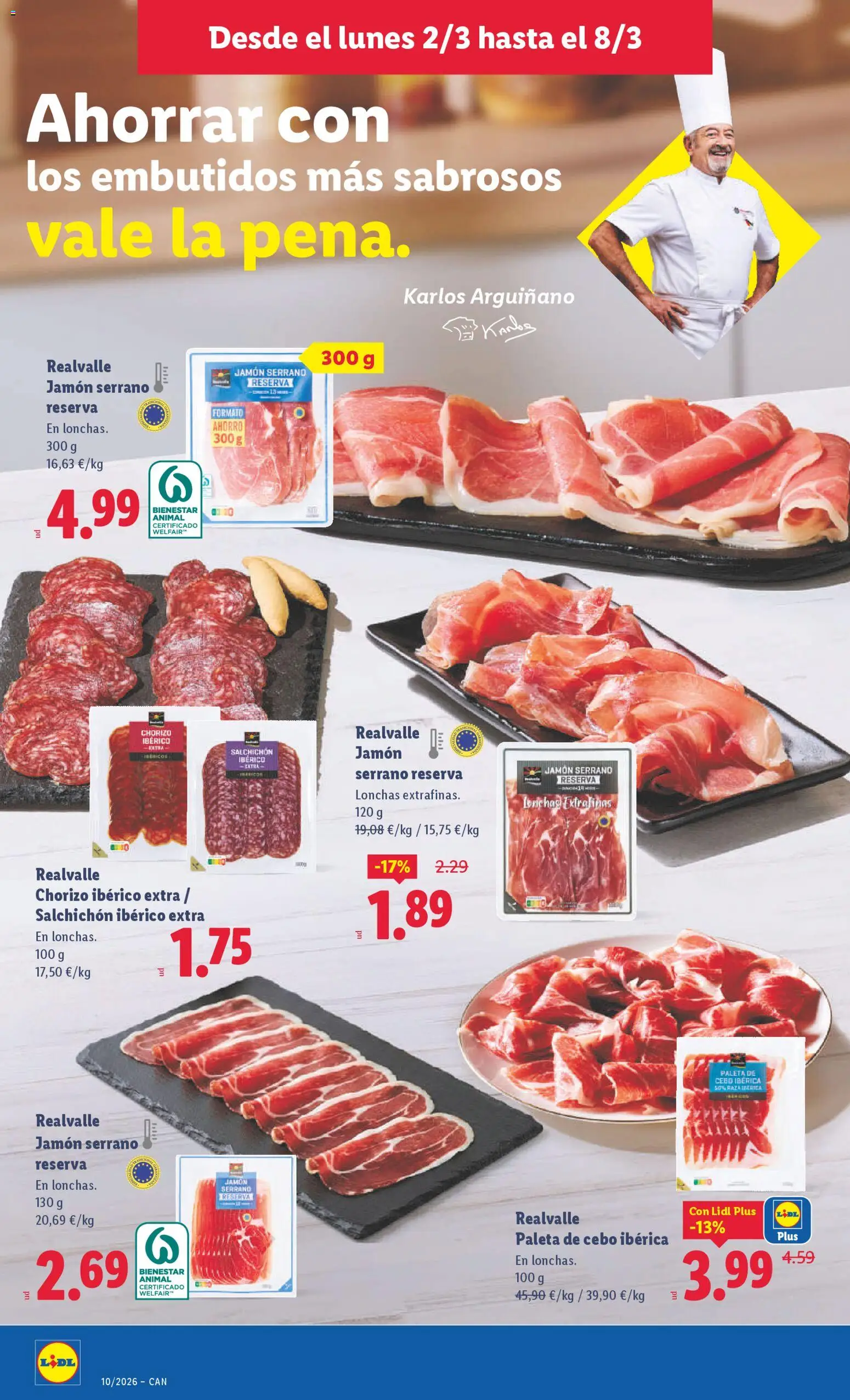 Lidl folleto │ válido desde el 02.03.2026 | Página: 8 | Productos: Jamón serrano, Jamón ibérico, Jamón, Νυχτικό