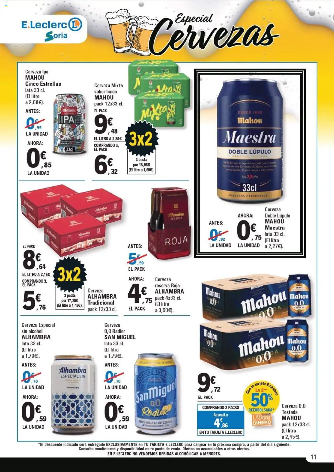 E.Leclerc folleto │ válido desde el 15.10.2025 | Página: 11 | Productos: Cerveza sin alcohol, Cerveza
