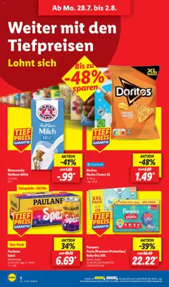Lidl - Hessen - gültig ab dem 28.07.2025 | Seite: 14 | Produkte: Milch, Haltbare milch, Pampers, Paulaner