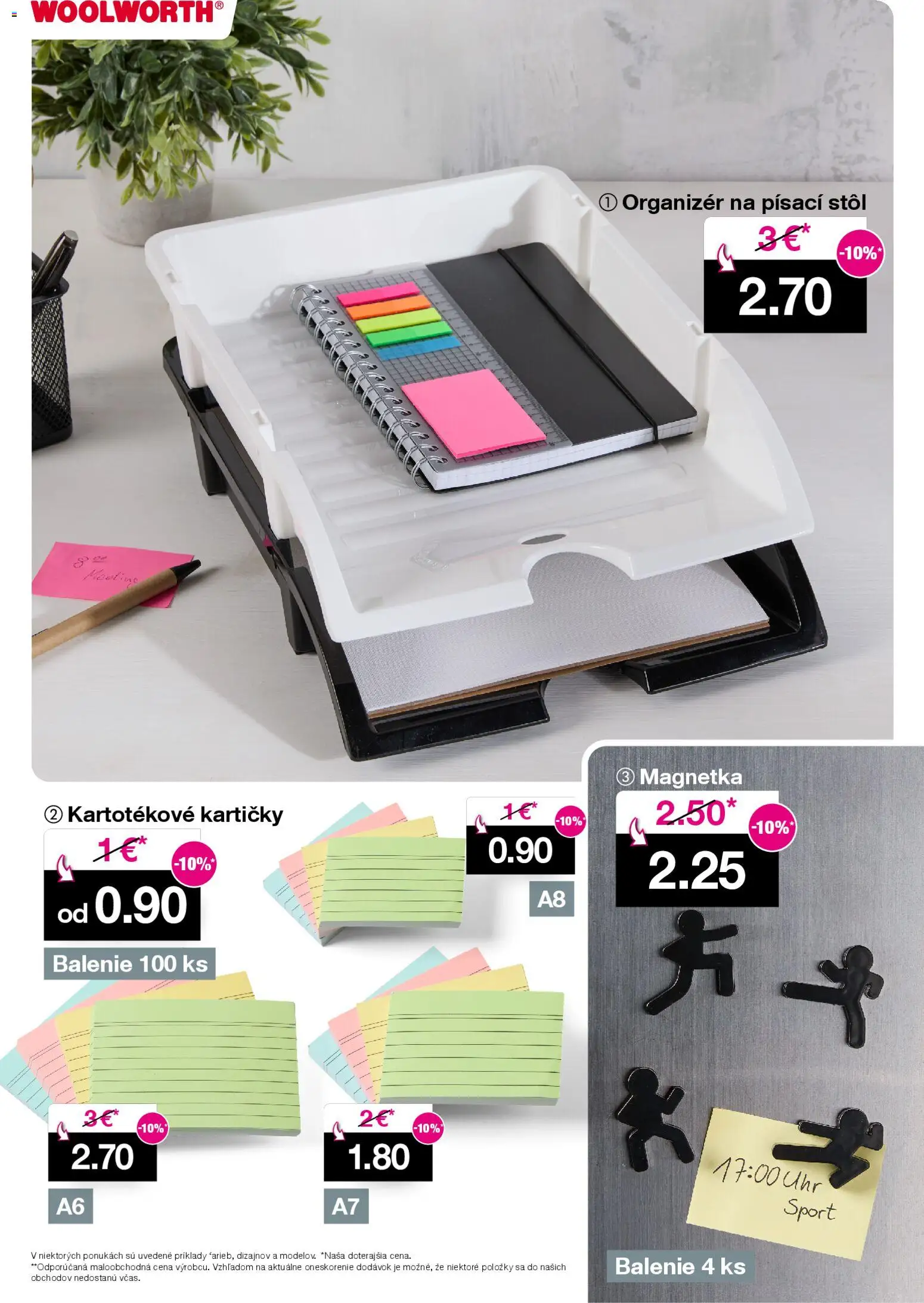 Nové Woolworth akcie – leták je platný od 09.01.2026 | Strana: 11 | Produkty: Organizér, Stôl, Písací stôl