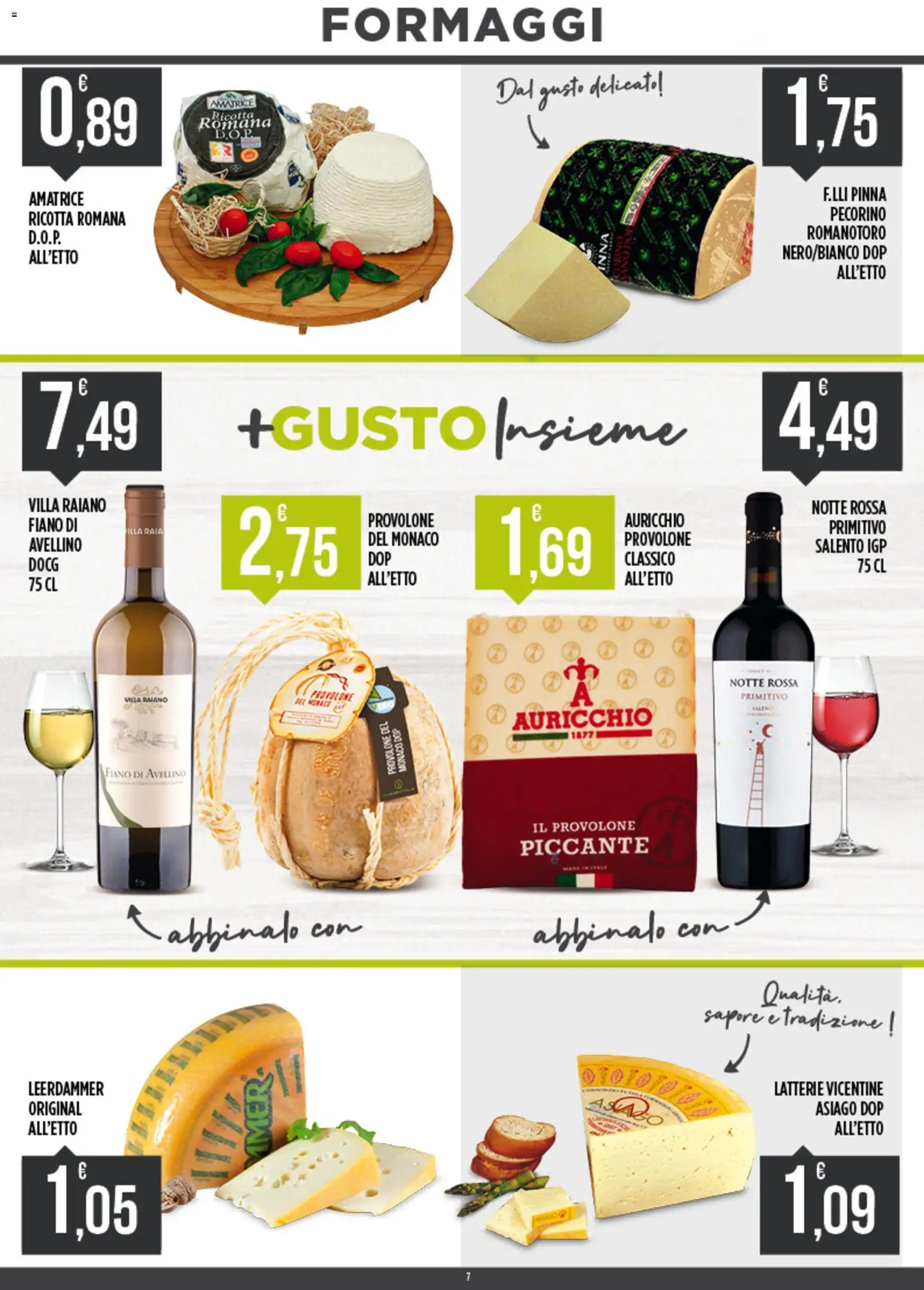 Volantino Euroesse del 23.02.2026 | Pagina: 7 | Prodotti: Provolone, Ricotta, Pecorino